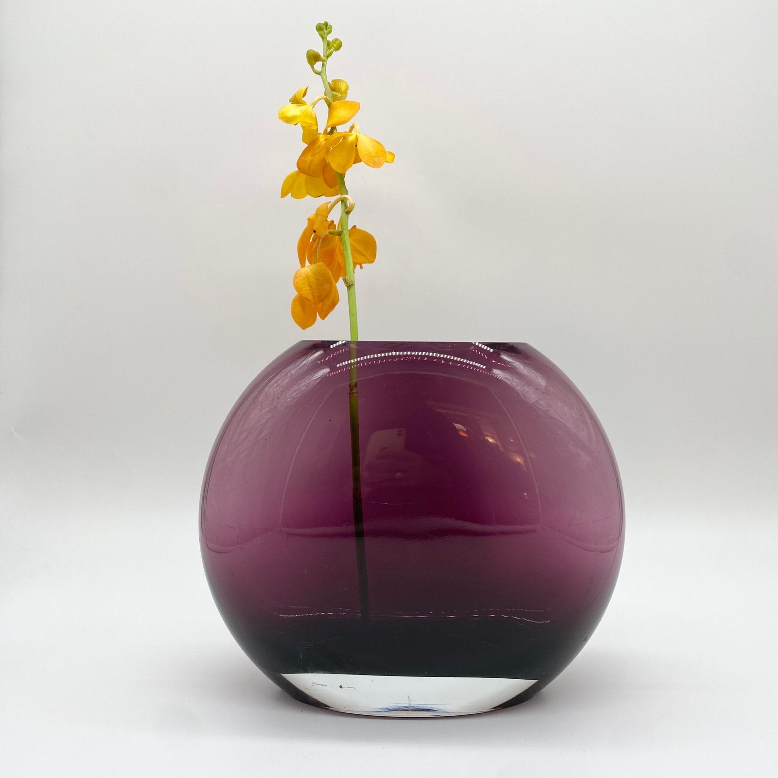 VASE "VIOLET SPHERE " VERRE — 1980s