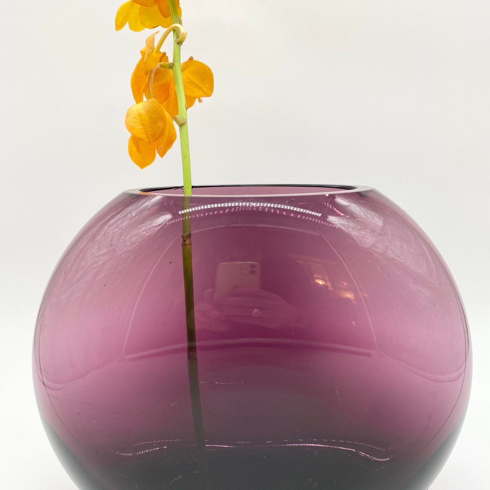 VASE "VIOLET SPHERE " VERRE — 1980s