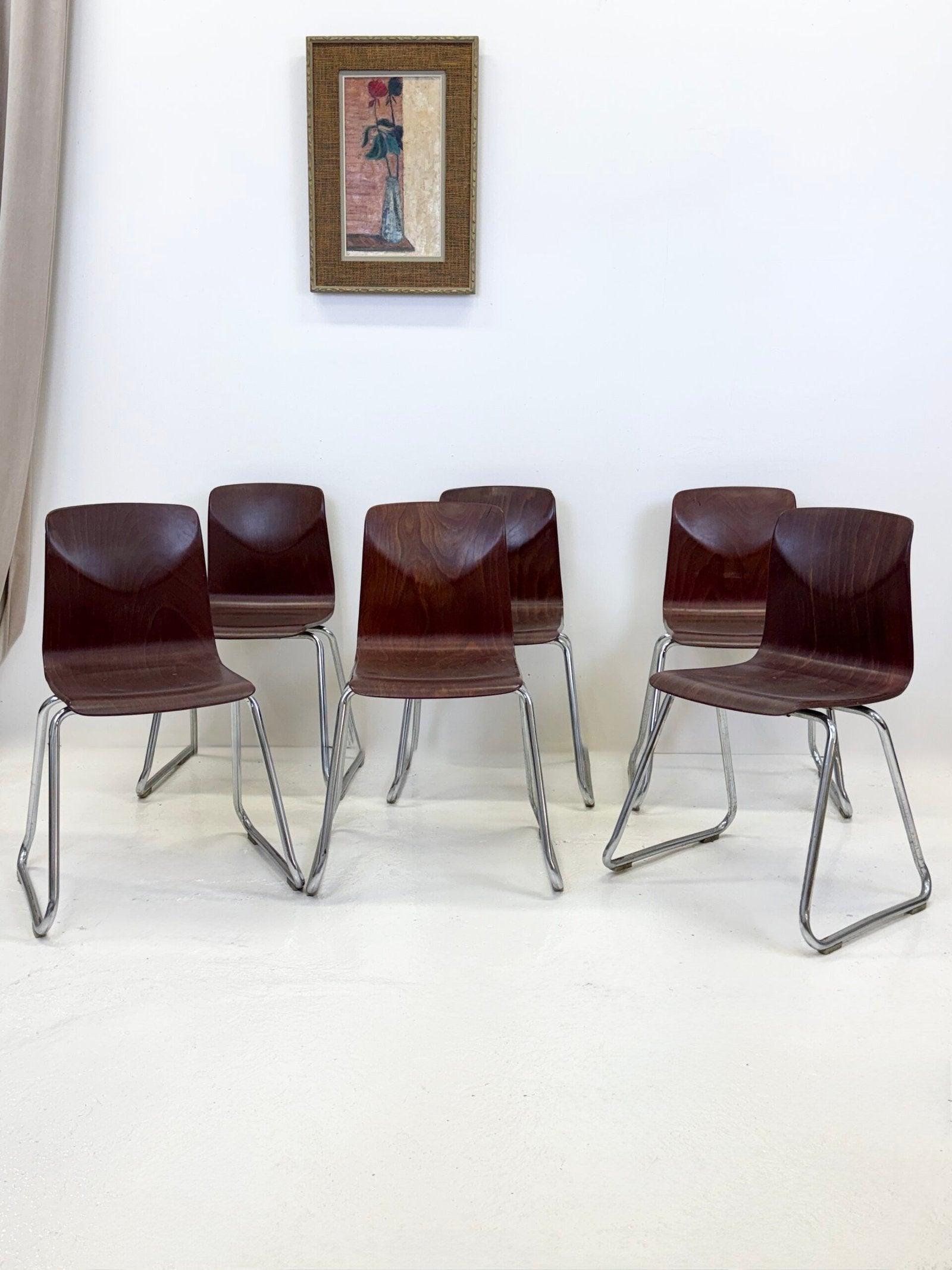 SUITE DE 6 CHAISES S22 — THUR-OP SEAT, 1970s