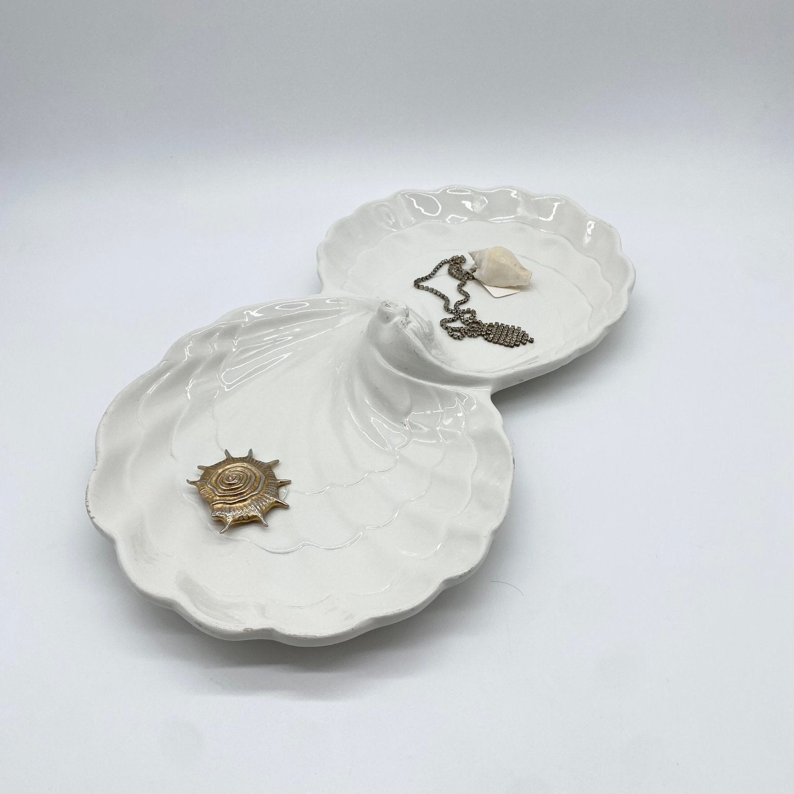 GRAND PLAT "COQUILLAGE" CÉRAMIQUE – MADE IN ITALY,1980s