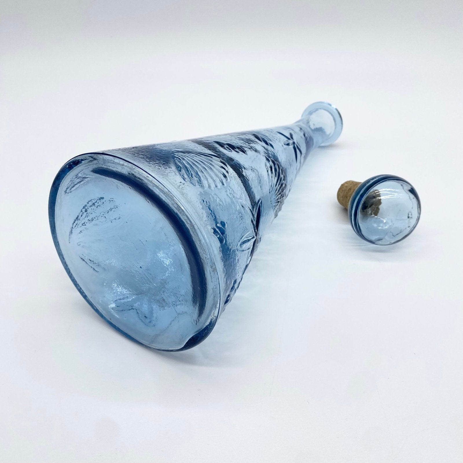 CARAFE "FONDS MARINS" VERRE BLEU – EMPOLI, 1970s