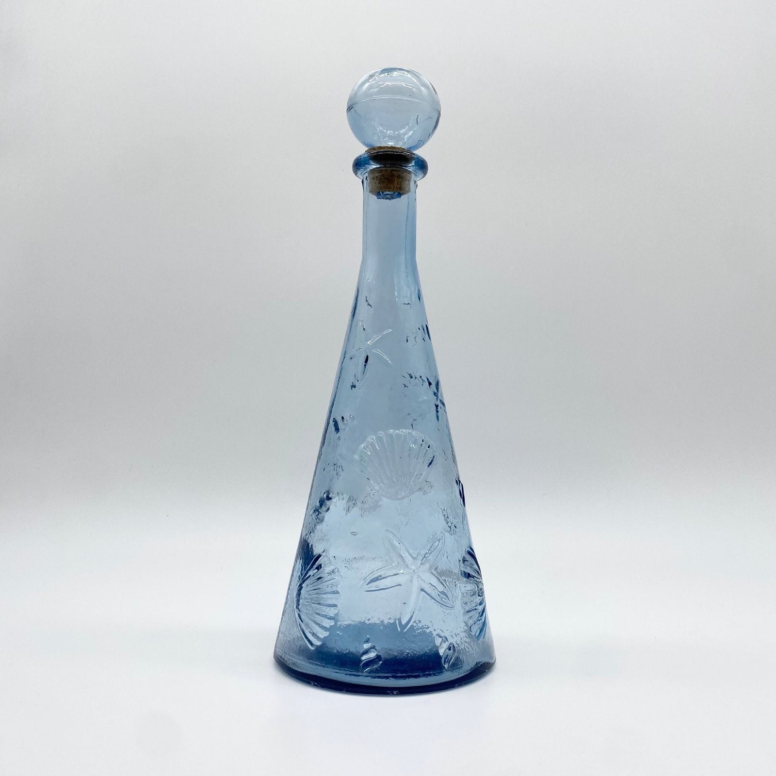CARAFE "FONDS MARINS" VERRE BLEU – EMPOLI, 1970s