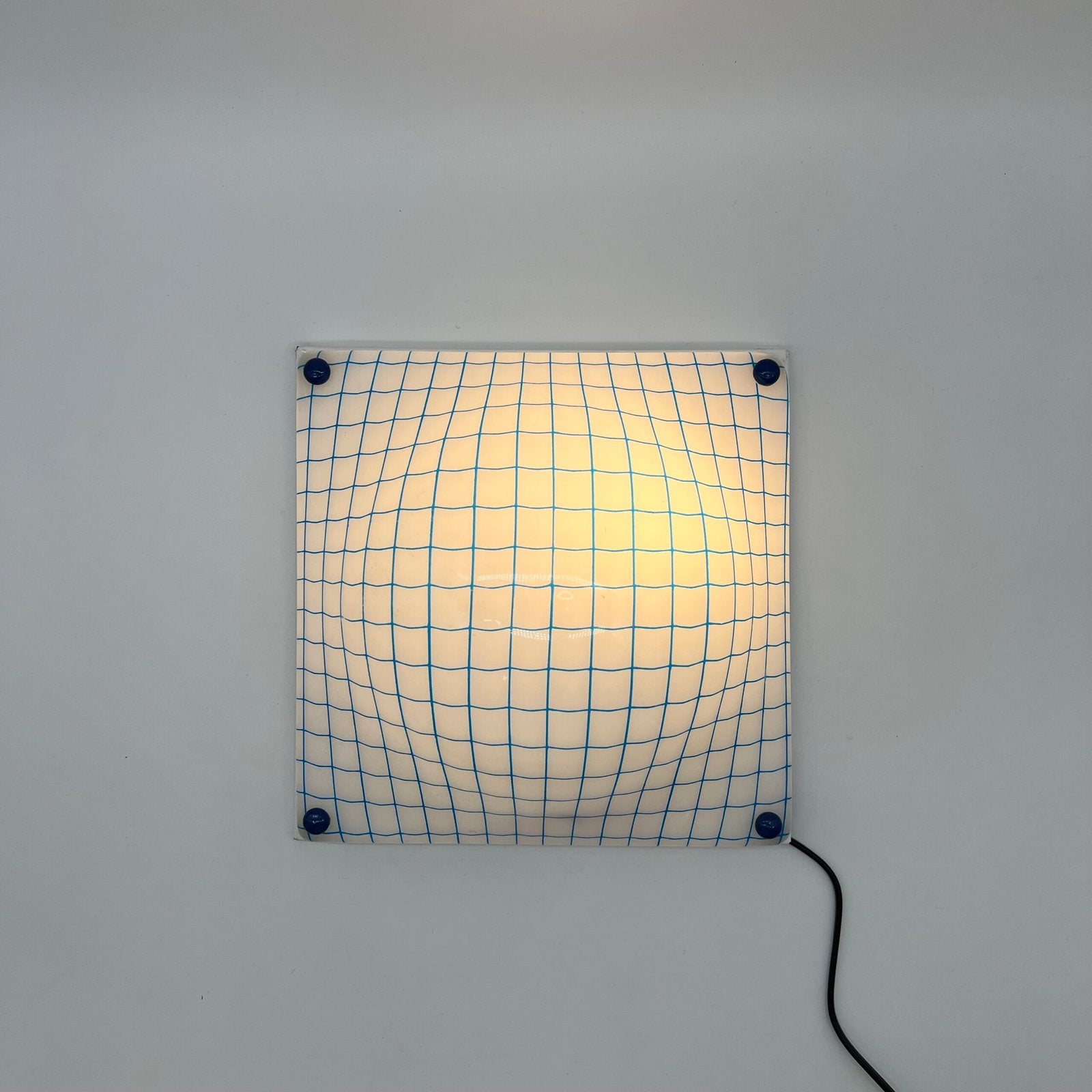APPLIQUE MURALE "BLUE GRIDS", 1980s