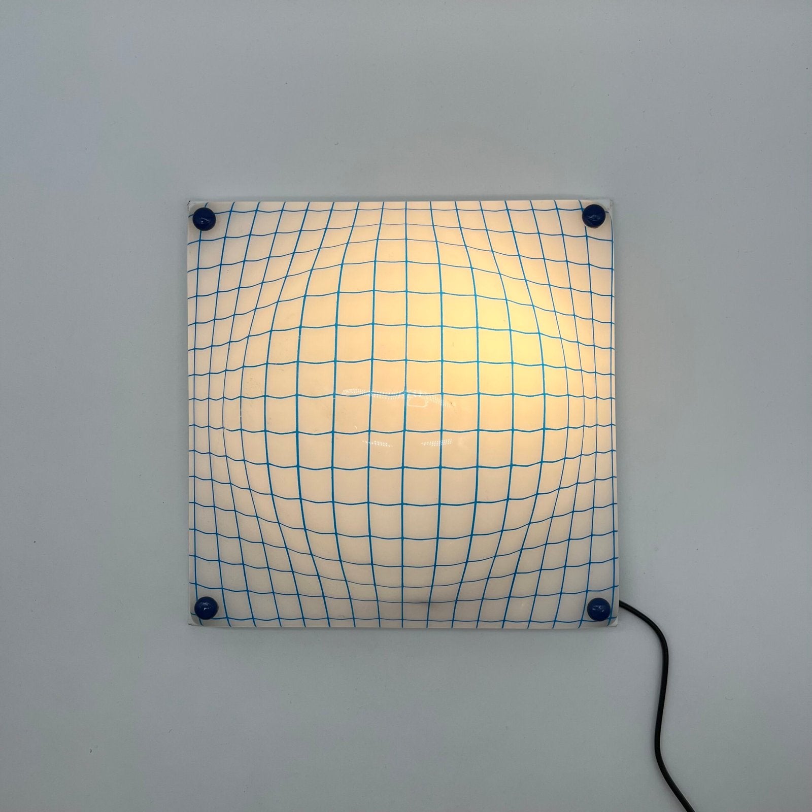 APPLIQUE MURALE "BLUE GRIDS", 1980s