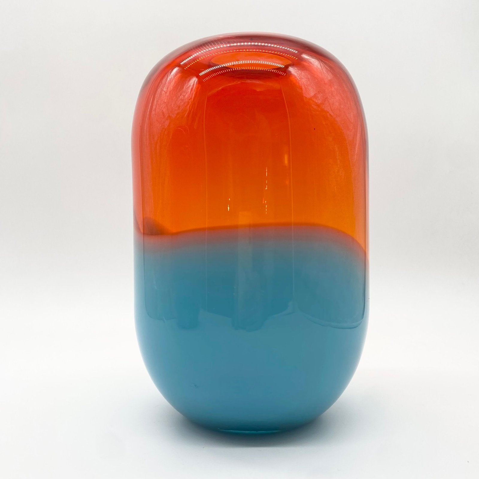 DUO DE GRANDS VASES "PILLS" VERRE SOUFFLÉ – SCANDINAVE, 1990s
