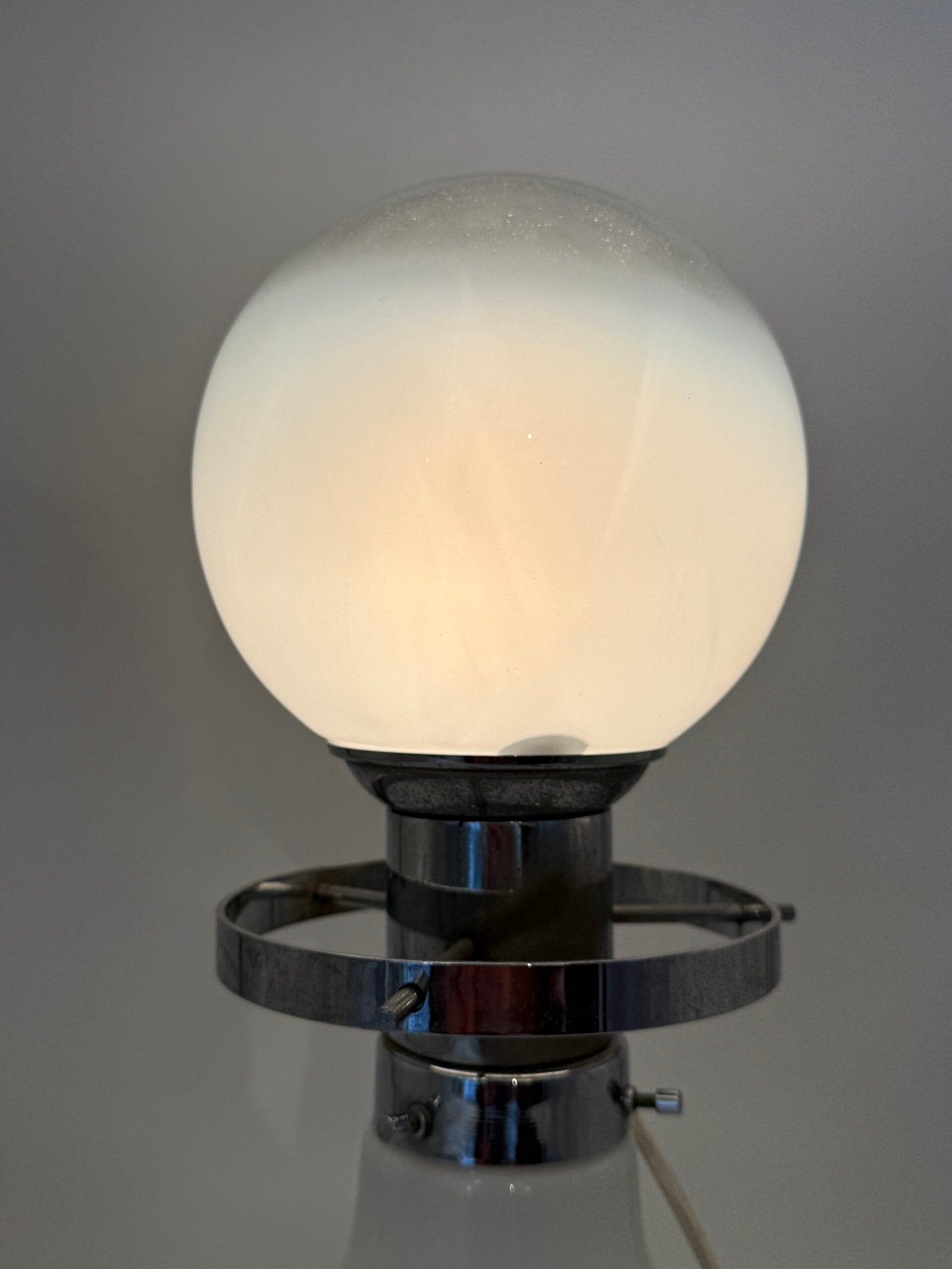 LAMPE DE TABLE "SPACE AGE" CHROME, ITALY 1970S