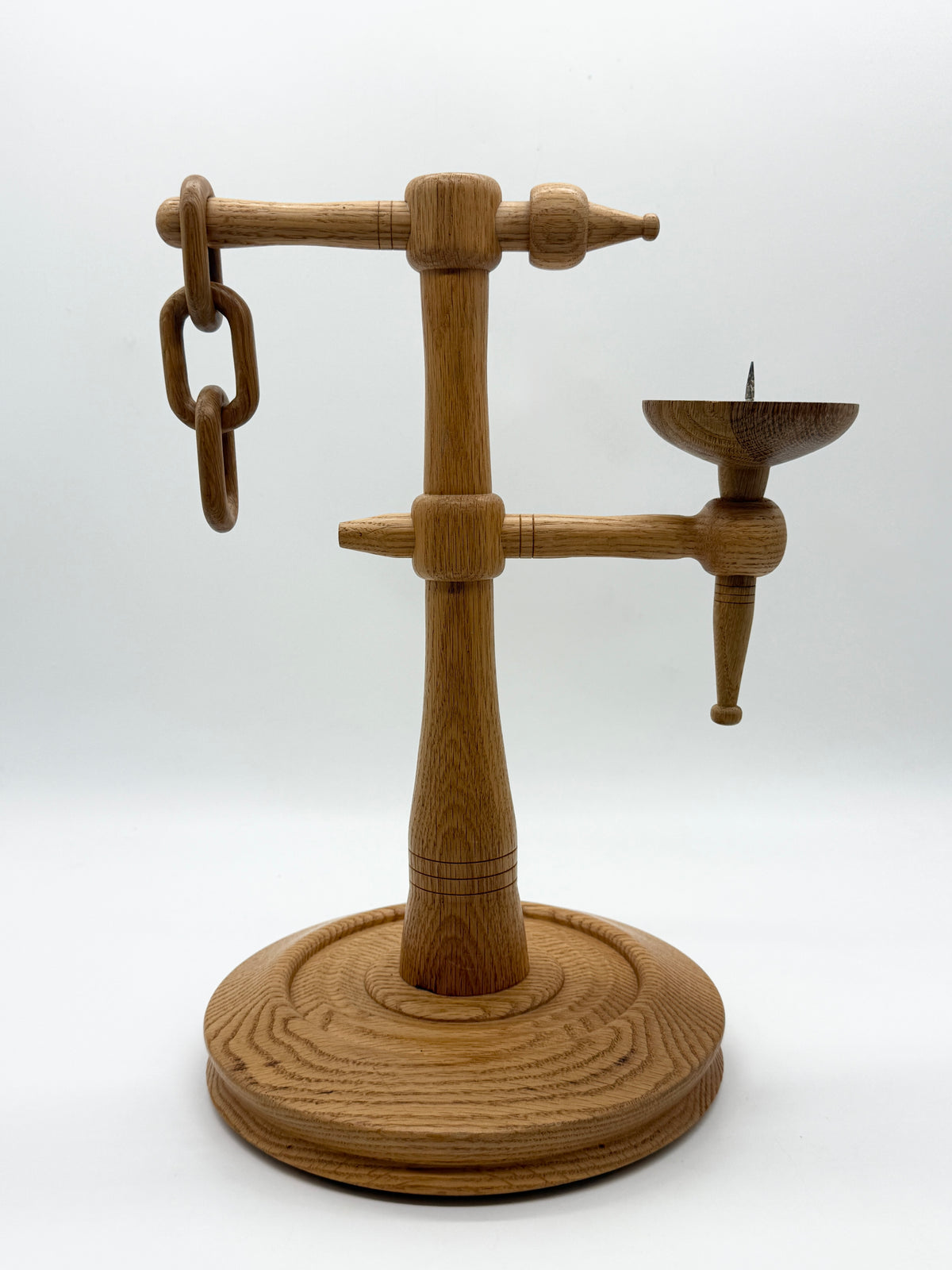 Grand bougeoir scandinave "Chêne massif", 1970s