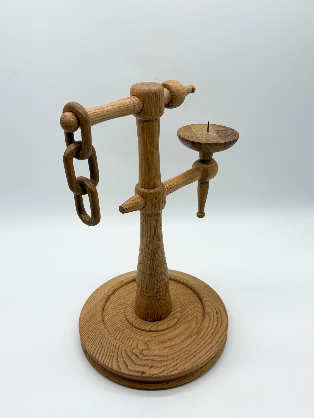Grand bougeoir scandinave "Chêne massif", 1970s