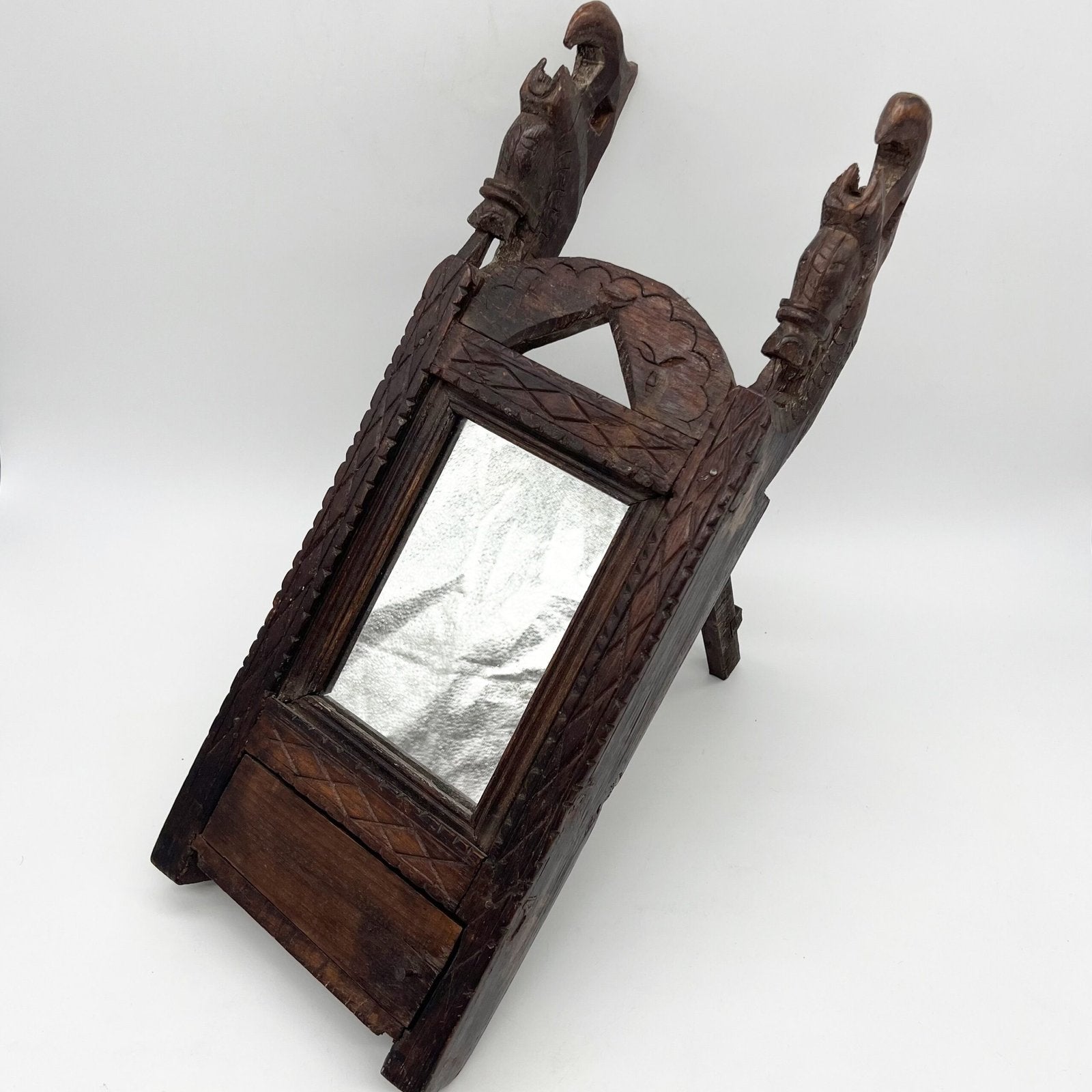 MIROIR BOIS DE TECK, RAJASTHAN "XIXe"