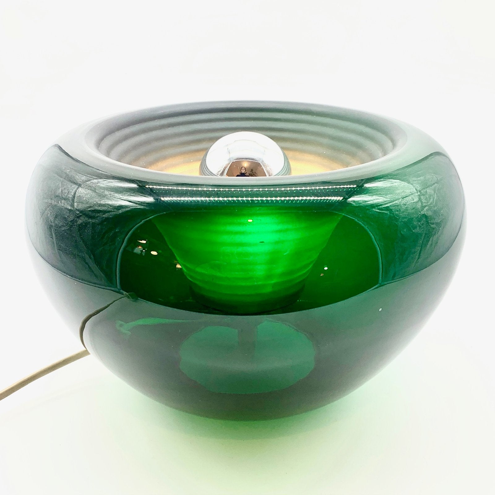 LAMPE "SPACE AGE" VERTE - VERRE DE MURANO, 1970s