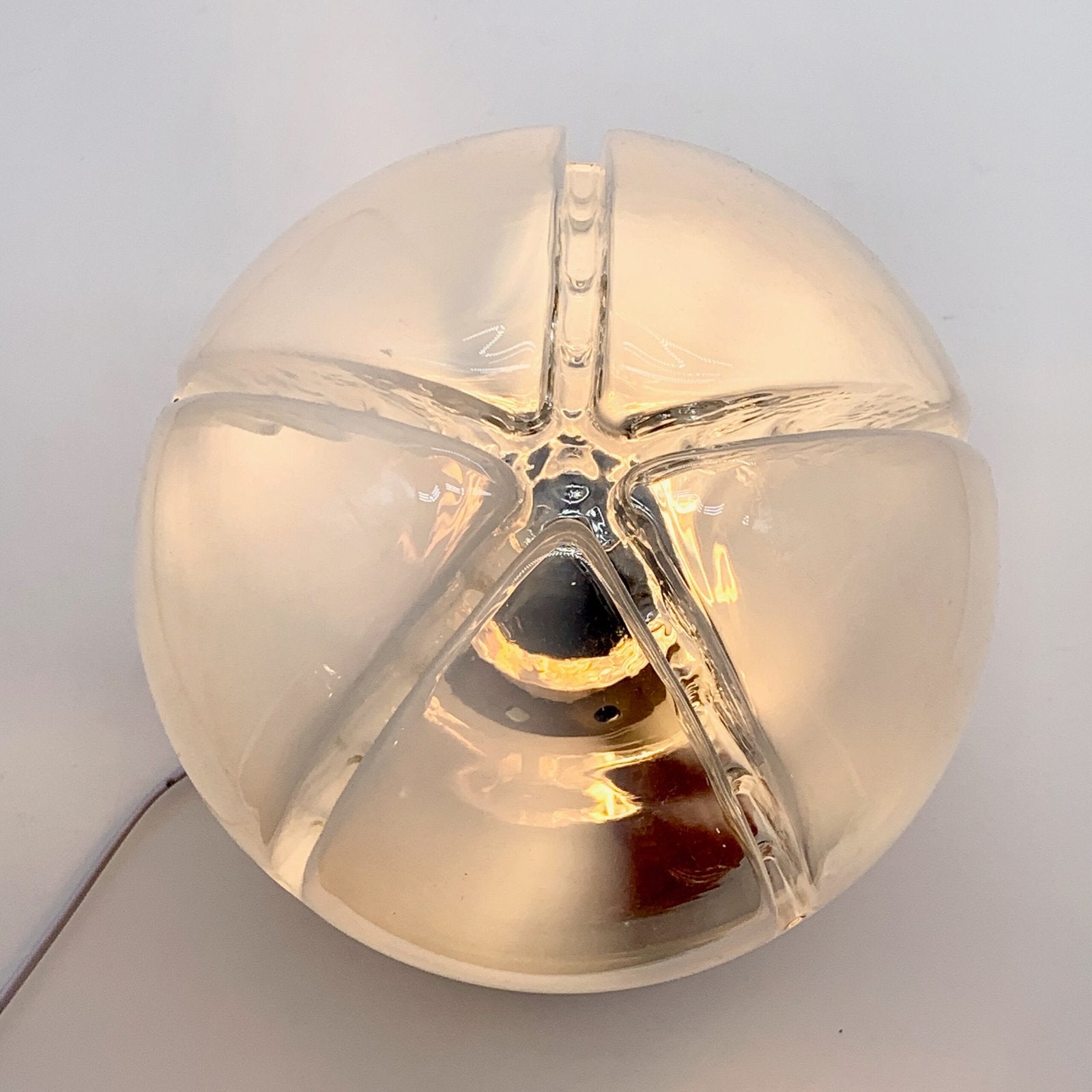 LAMPE DE TABLE ROUGE, CHROME & VERRE DE MURANO, 1970s