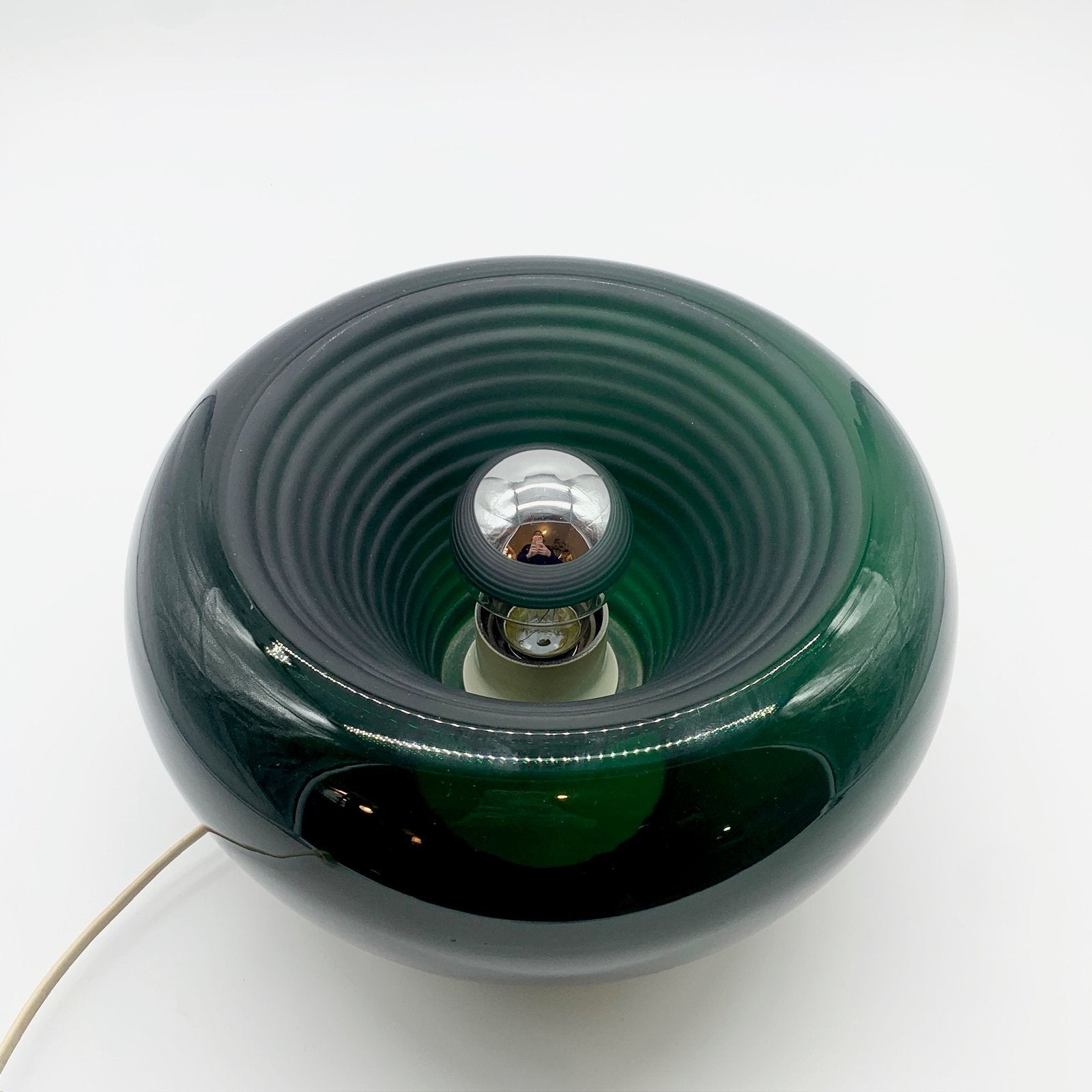 LAMPE "SPACE AGE" VERTE - VERRE DE MURANO, 1970s