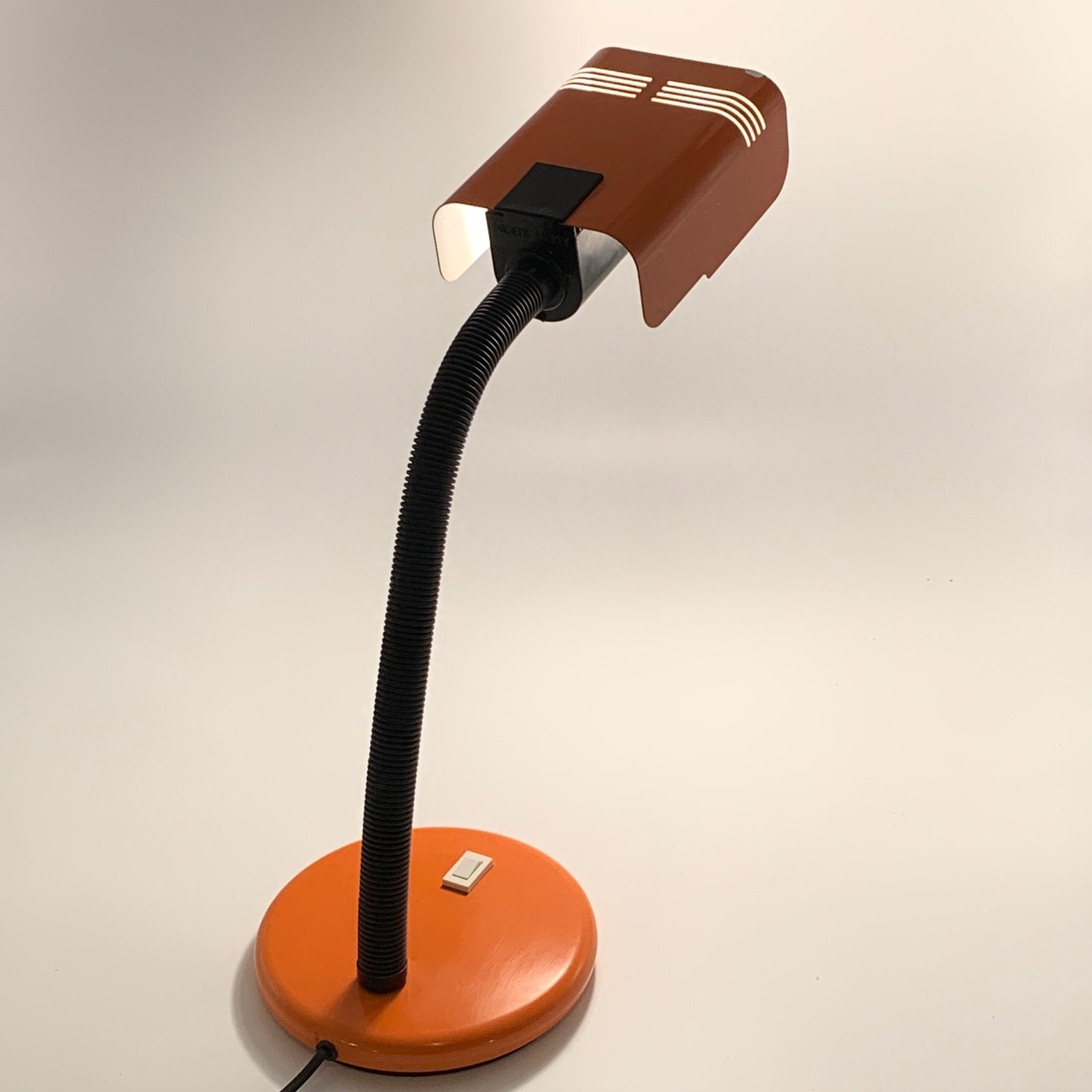 LAMPE DE BUREAU ORANGE TARGETTI, 1970