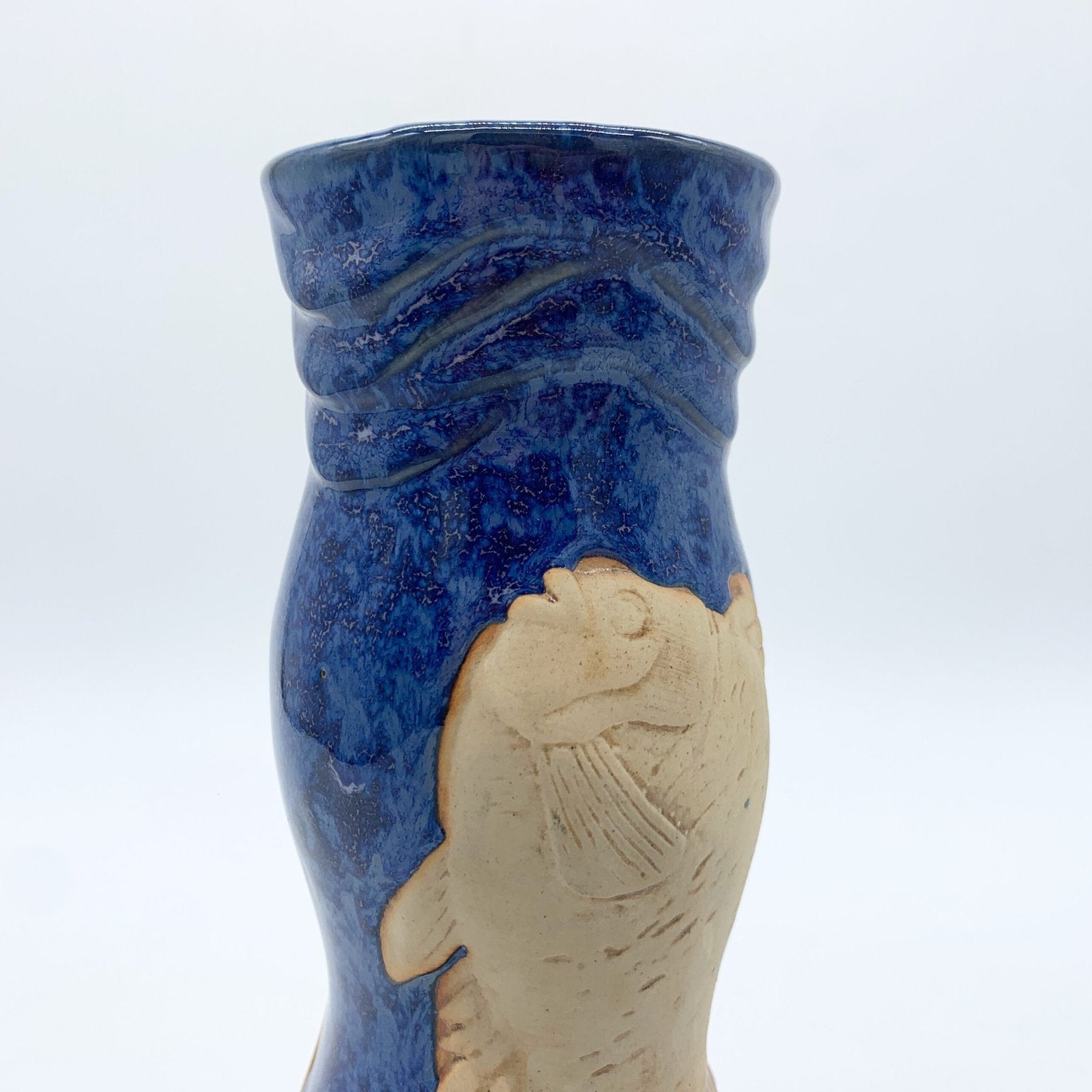 BARBOTINE POISSONS / FAÏENCE ÉMAILLÉE "VALLAURIS", 1950s