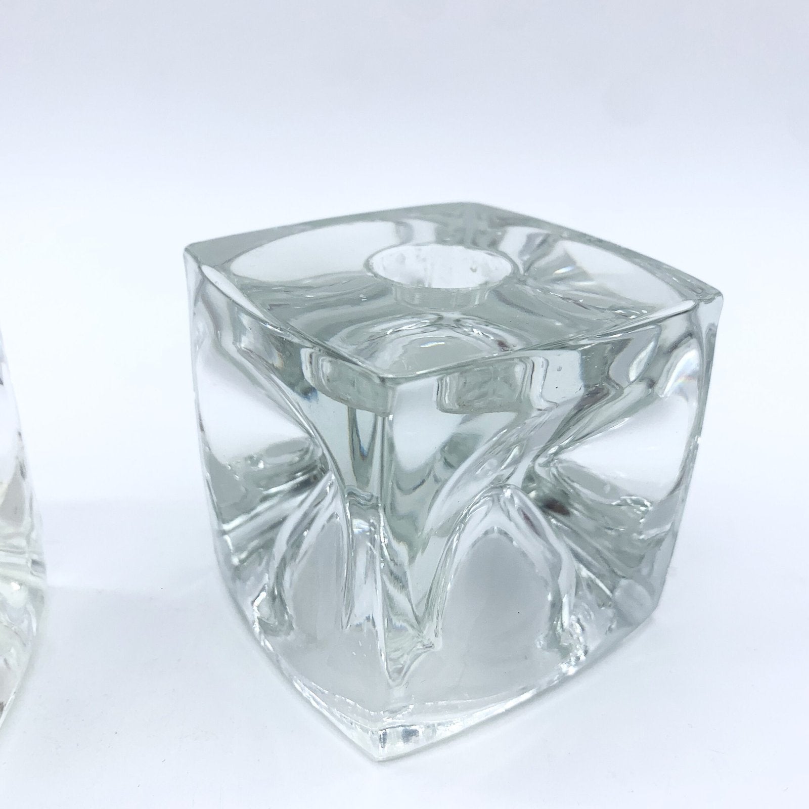 PAIRE DE BOUGEOIR EN VERRE PAR RUDOLF JURNKL, 1960