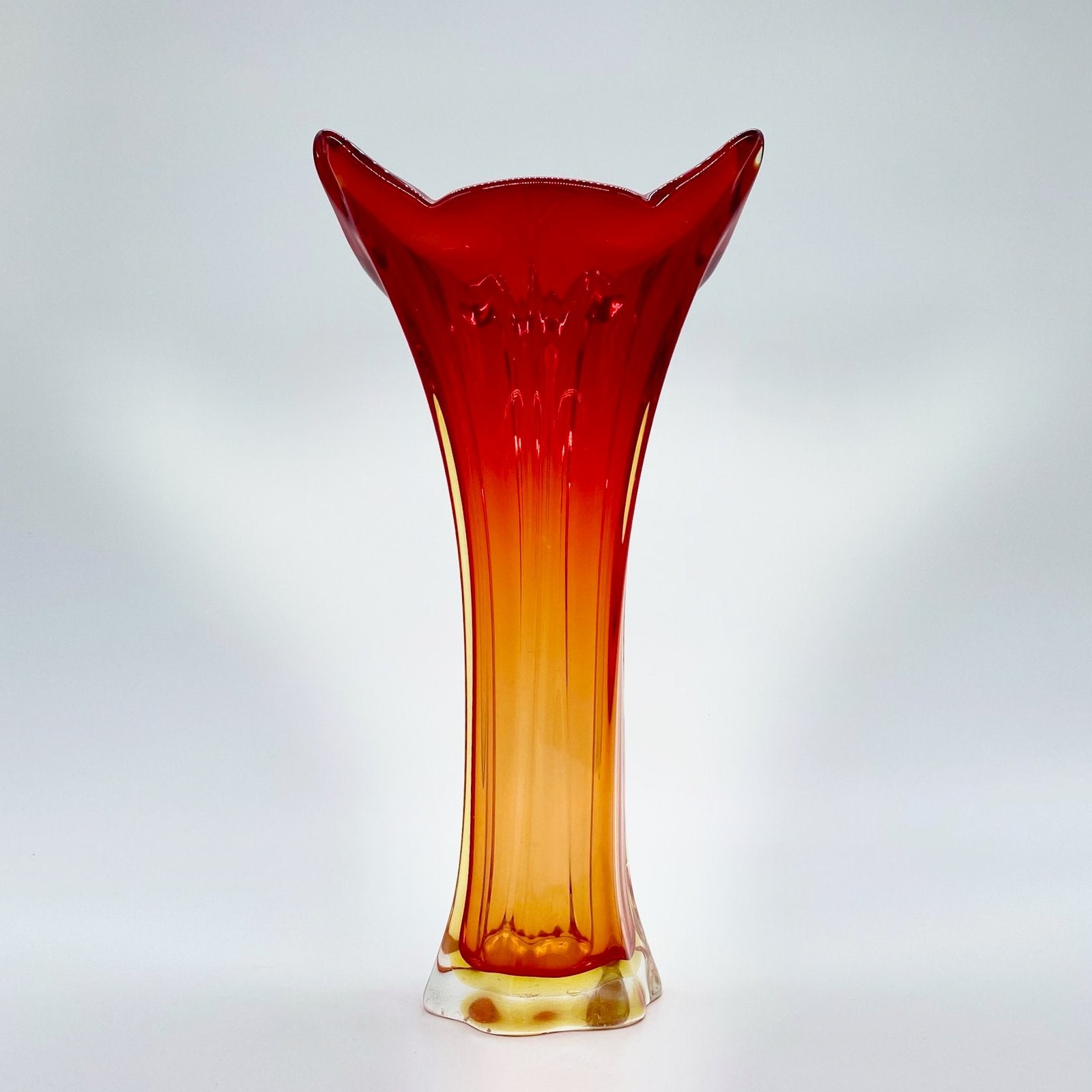 GRAND VASE MURANO ROUGE/JAUNE 1960