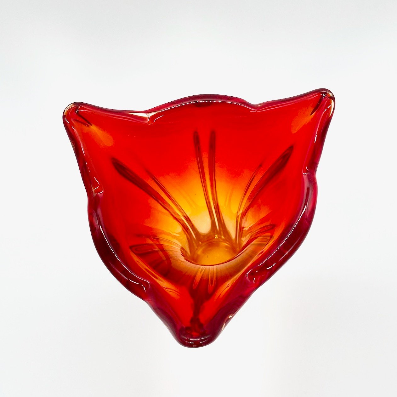 GRAND VASE MURANO ROUGE/JAUNE 1960