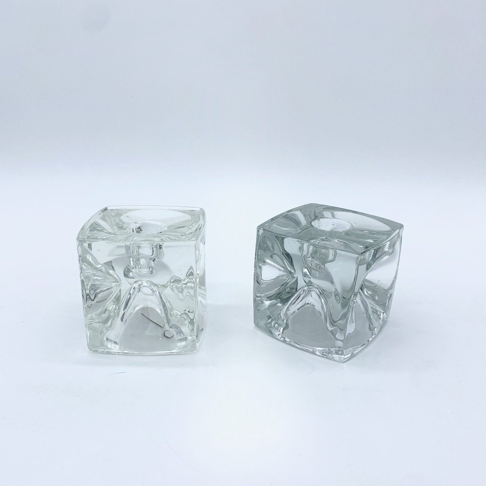 PAIRE DE BOUGEOIR EN VERRE PAR RUDOLF JURNKL, 1960