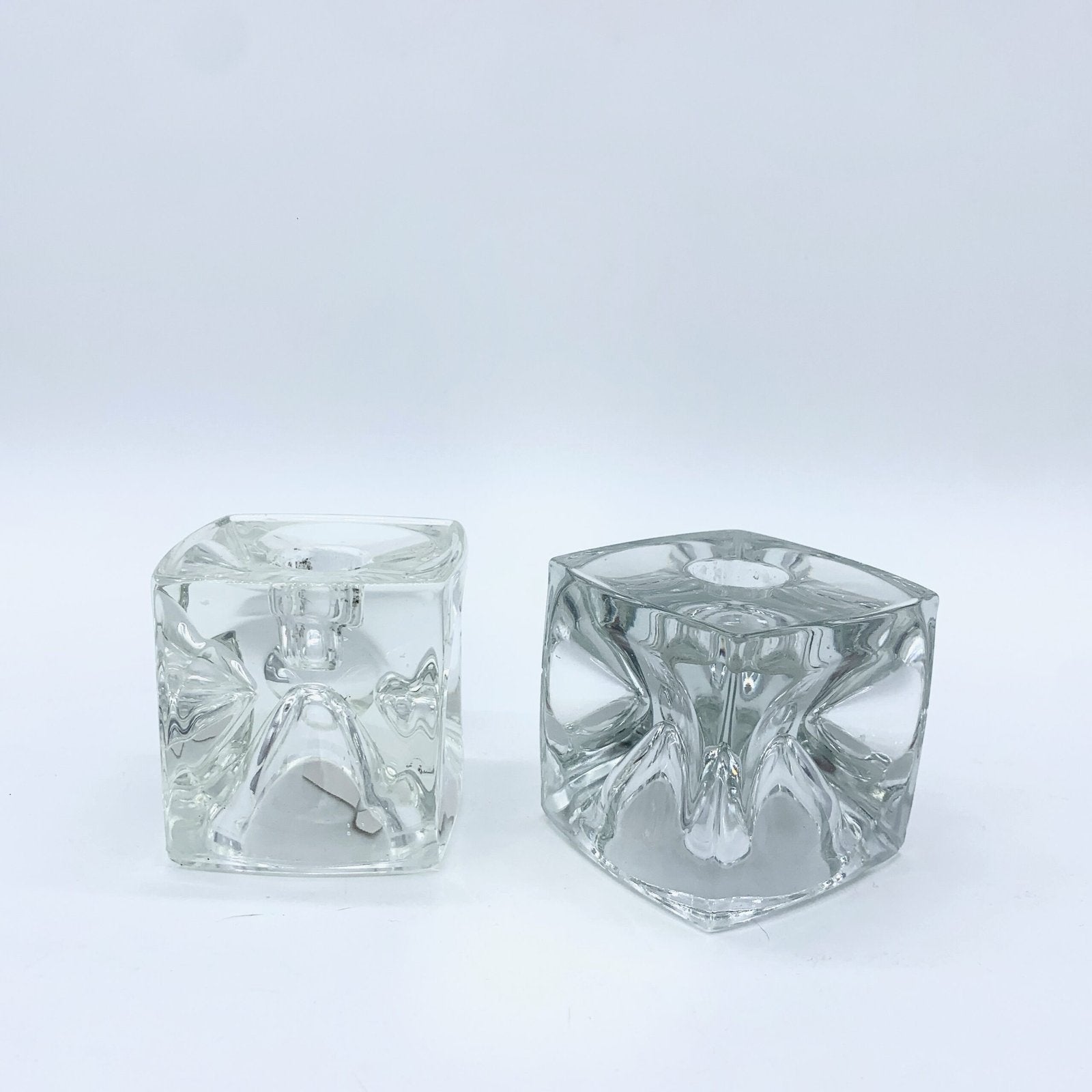 PAIRE DE BOUGEOIR EN VERRE PAR RUDOLF JURNKL, 1960