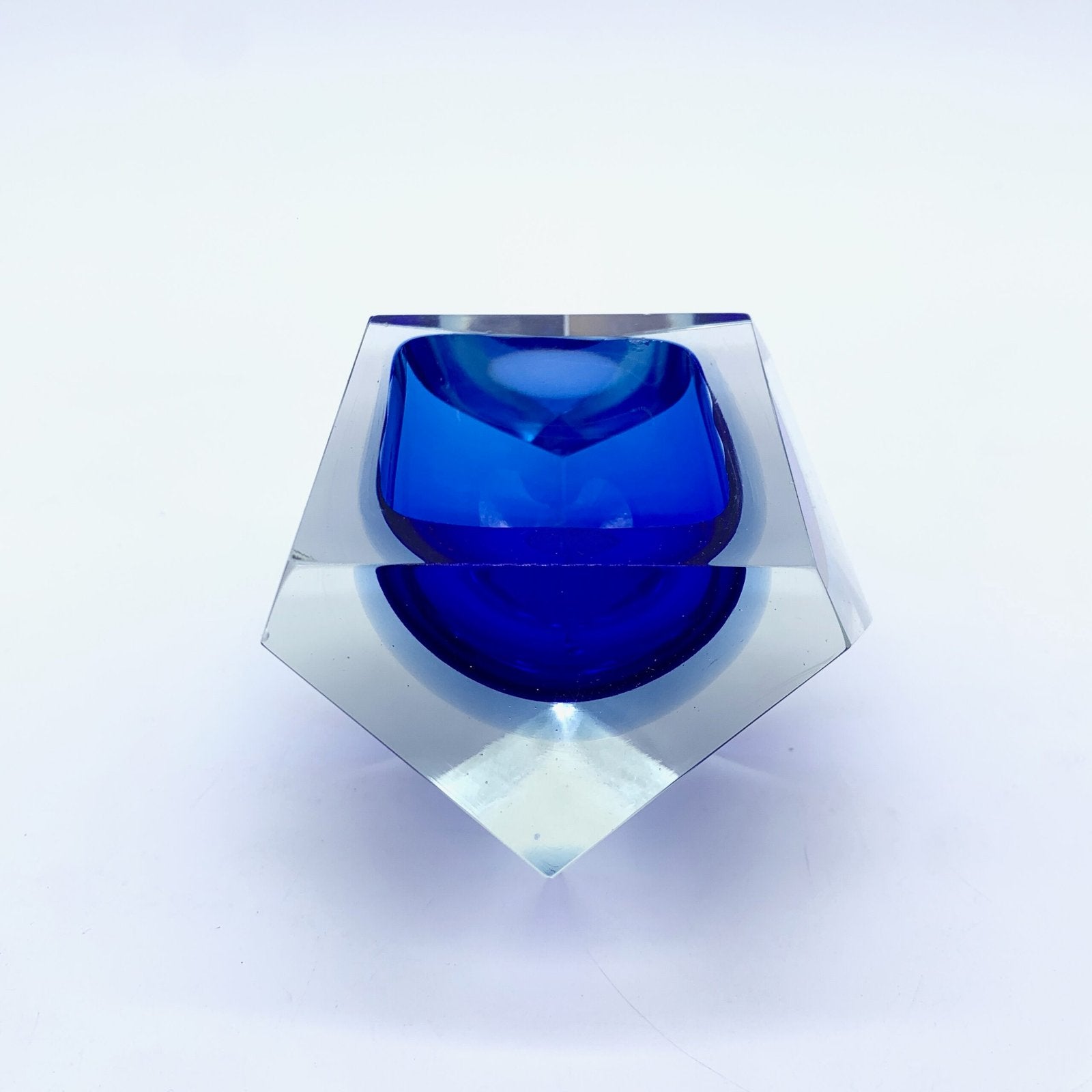 CENDRIER DIAMANT EN VERRE SOMMERSO PAR FLAVIO POLI – MURANO, 1950
