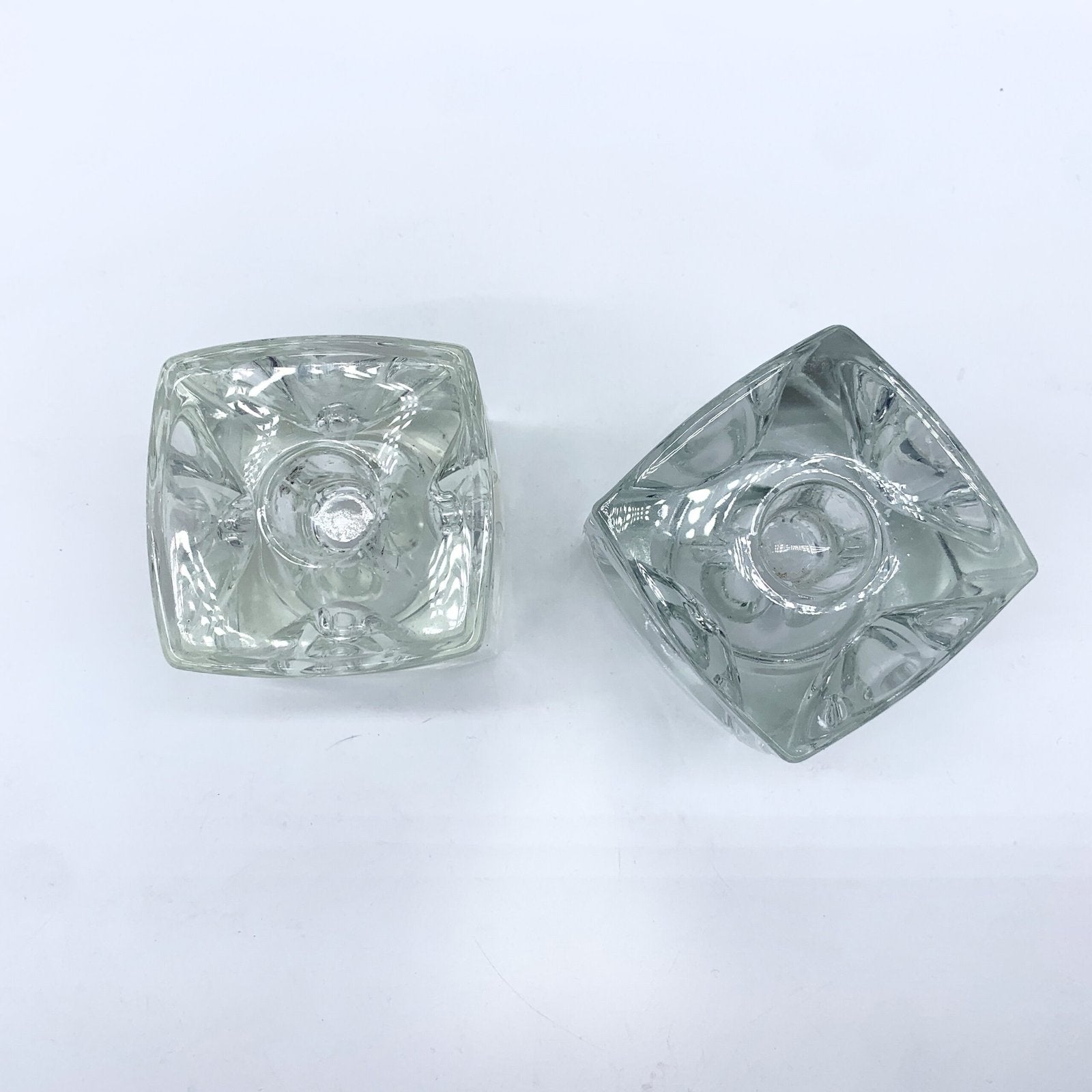 PAIRE DE BOUGEOIR EN VERRE PAR RUDOLF JURNKL, 1960