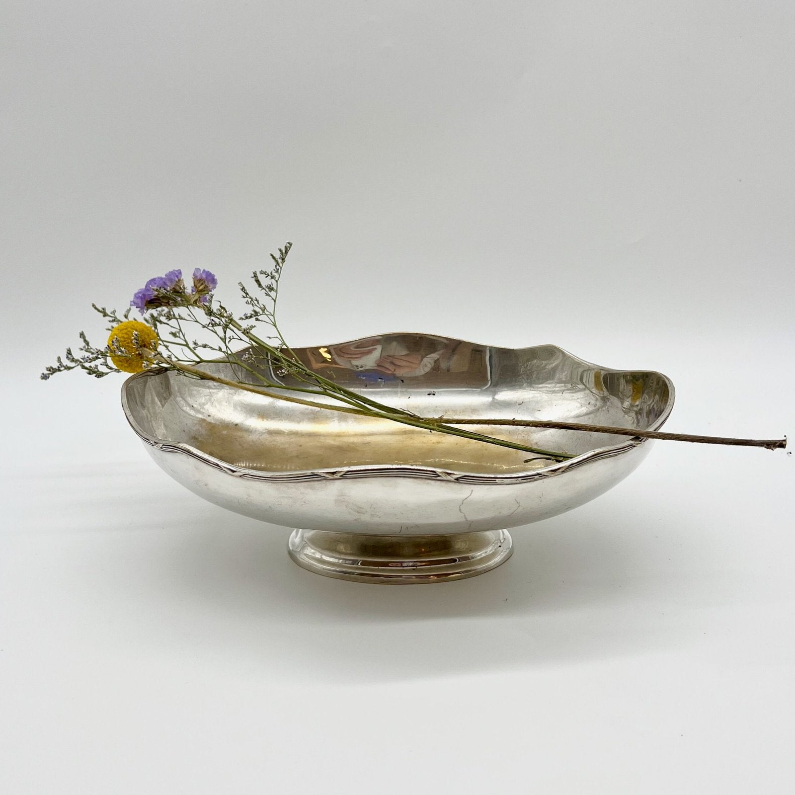 PLAT CREUX / METAL ARGENTÉ "SIS", 1950s