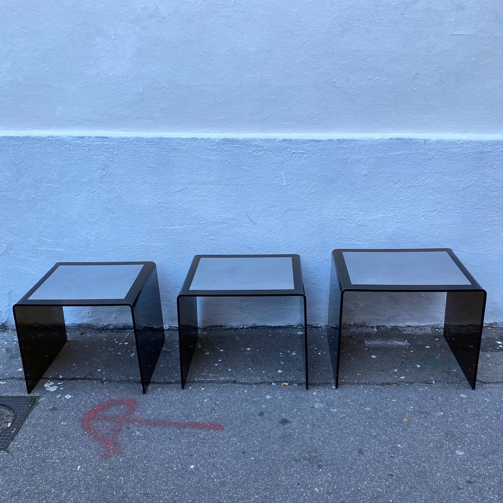 TABLE BASSE GIGOGNES PLEXI & ALU 70s