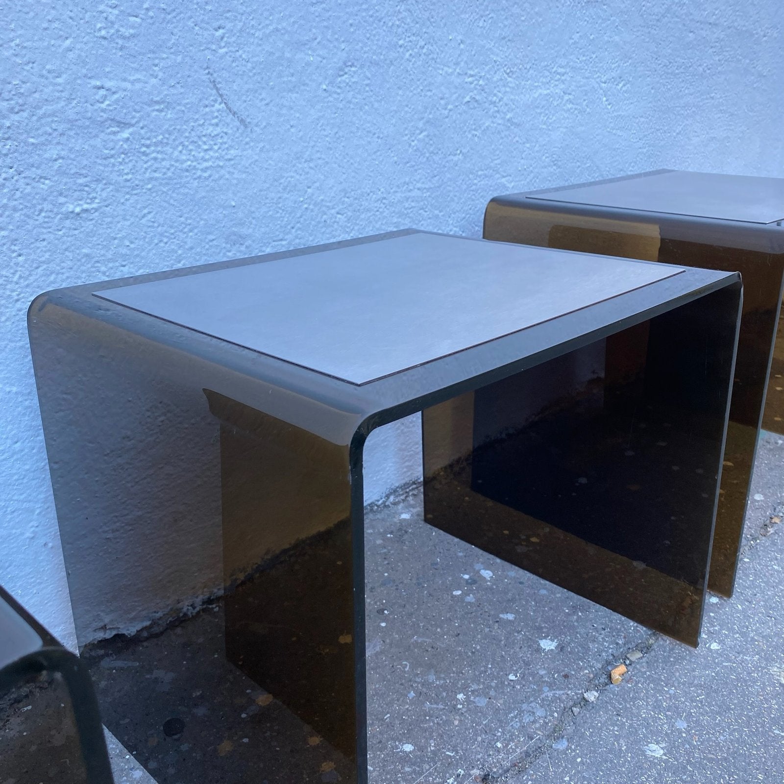 TABLE BASSE GIGOGNES PLEXI & ALU 70s