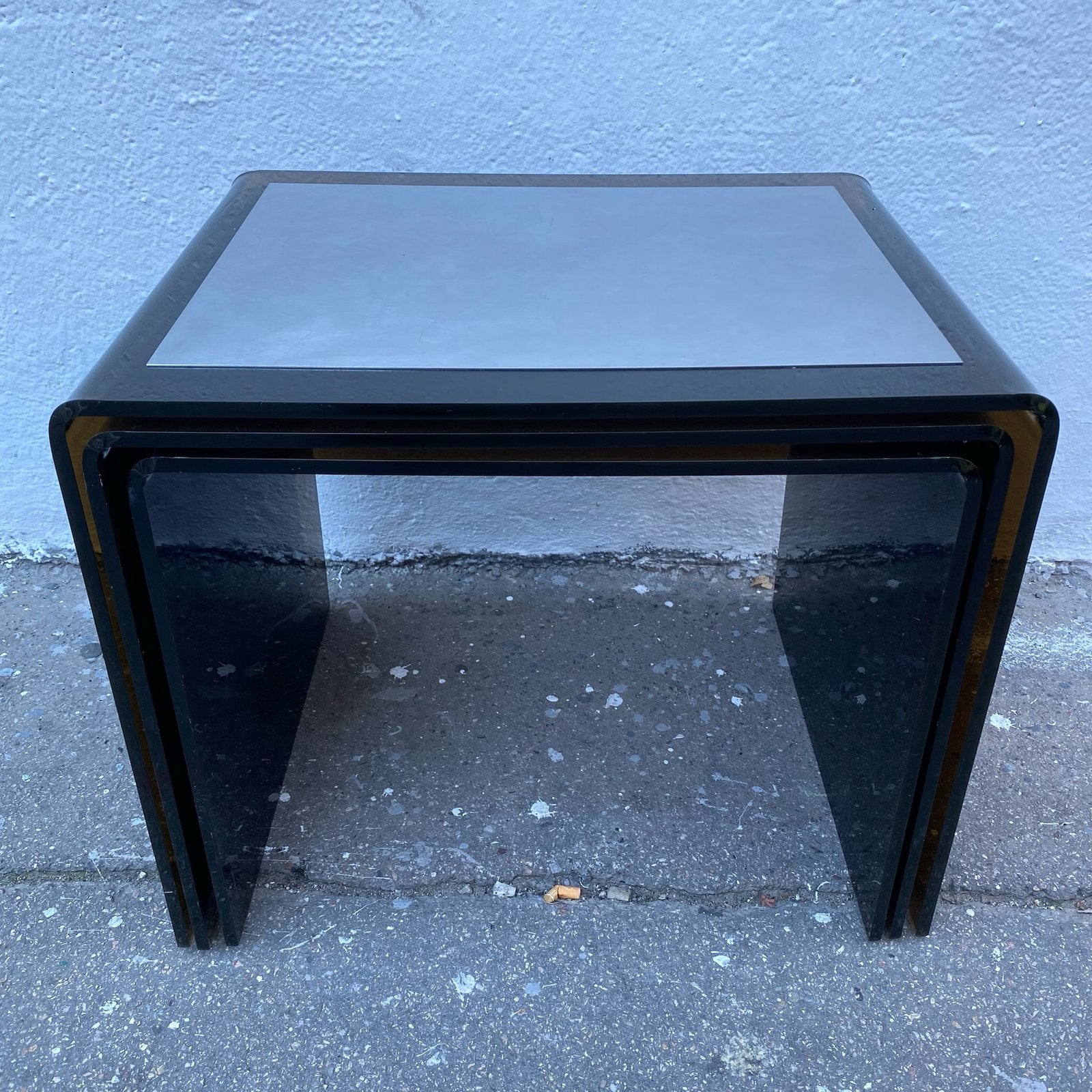 TABLE BASSE GIGOGNES PLEXI & ALU 70s