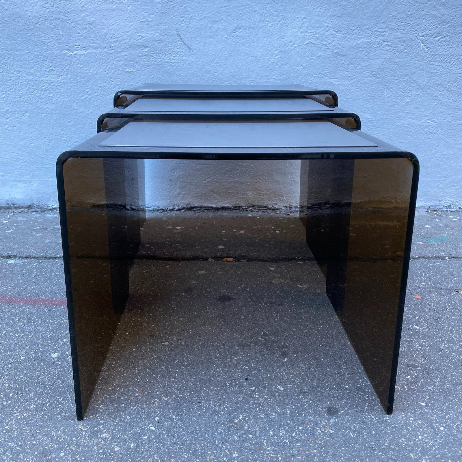 TABLE BASSE GIGOGNES PLEXI & ALU 70s