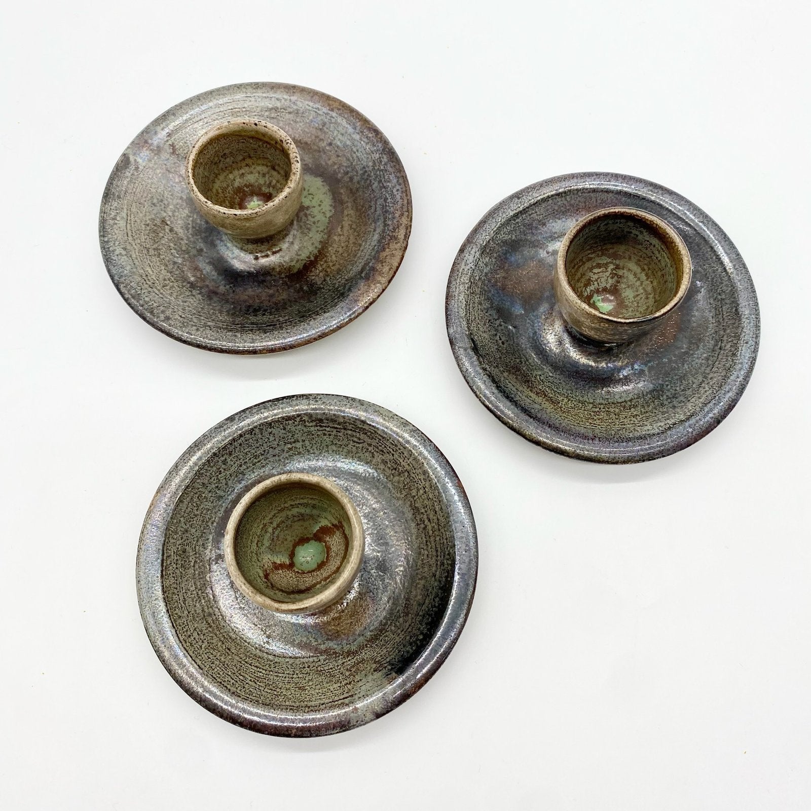 COQUETIERS EN GRÈS ÉMAILLÉ — TRAVAIL ARTISANAL, 1970-80