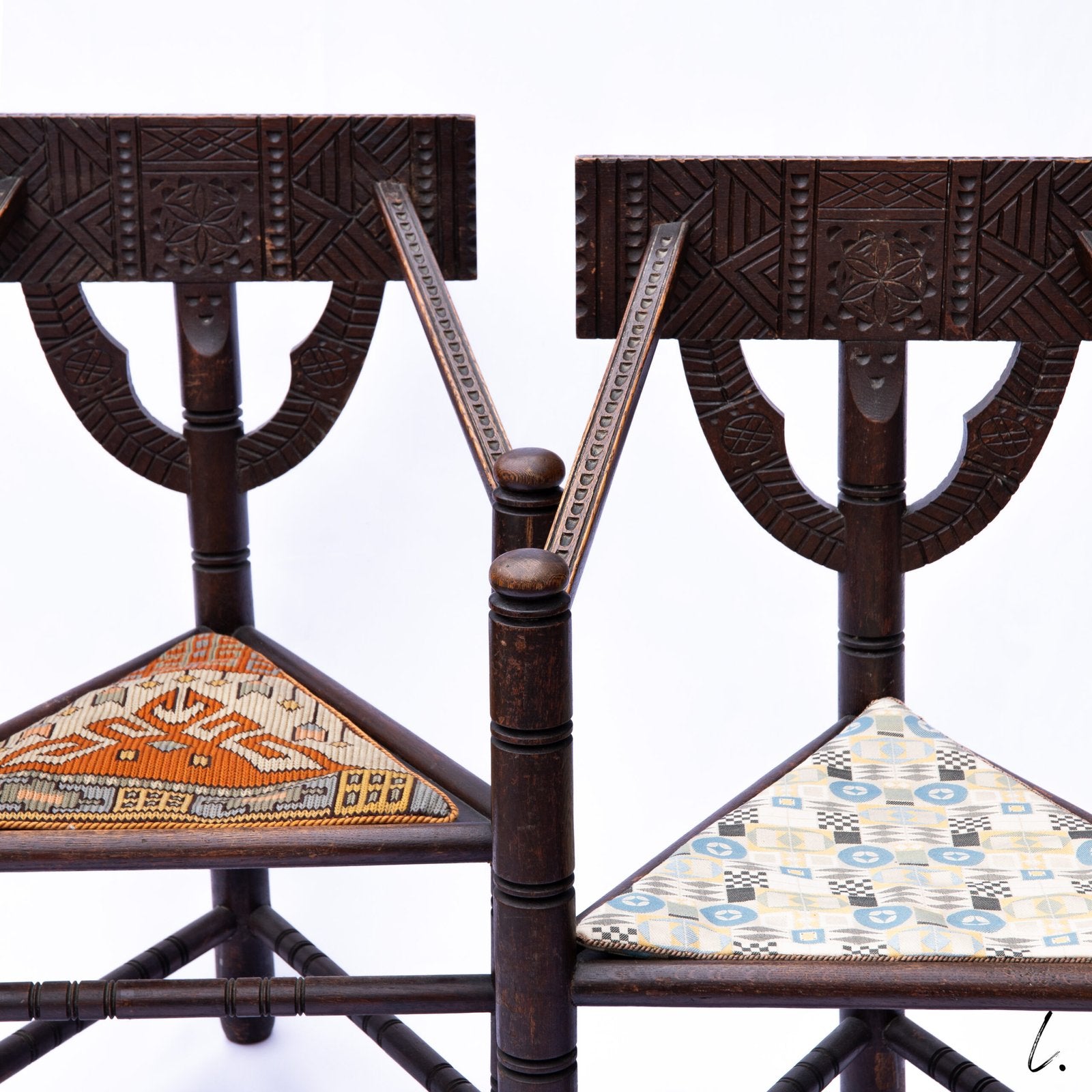 PAIR OF MONK CHAIRS IN SOLID OAK, SWEDEN, 1900