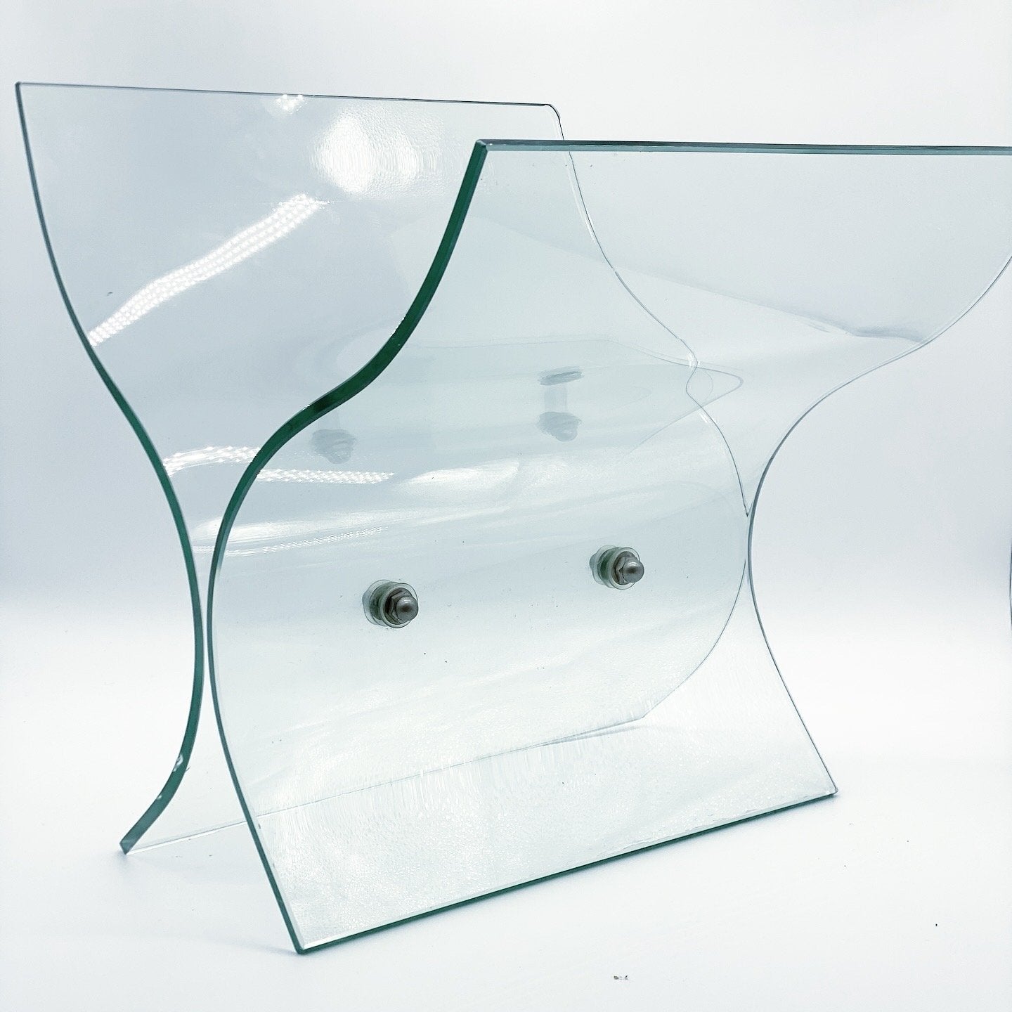 PORTE-REVUES XXL / VERRE TREMPÉ, 1980s, ITALY