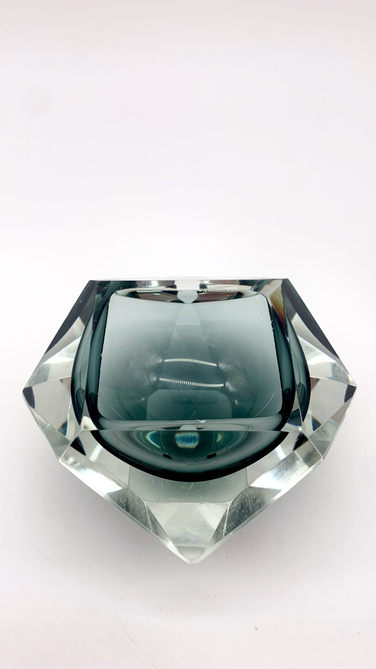 CENDRIER FORME DE DIAMAND, VERRE DE MURANO, 1960
