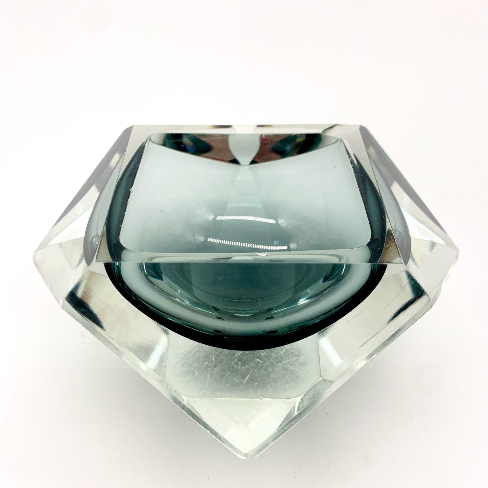 CENDRIER FORME DE DIAMAND, VERRE DE MURANO, 1960