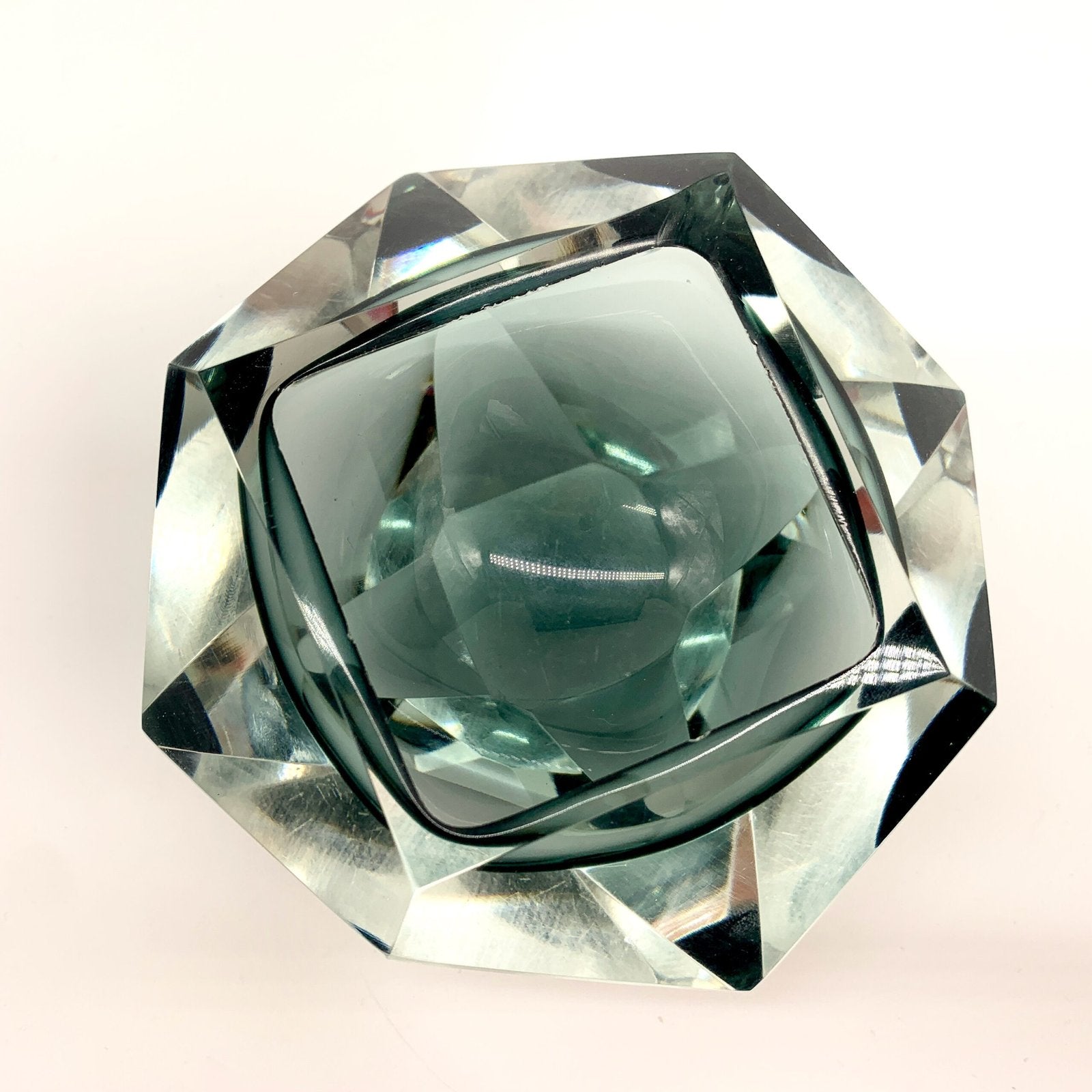 CENDRIER FORME DE DIAMAND, VERRE DE MURANO, 1960
