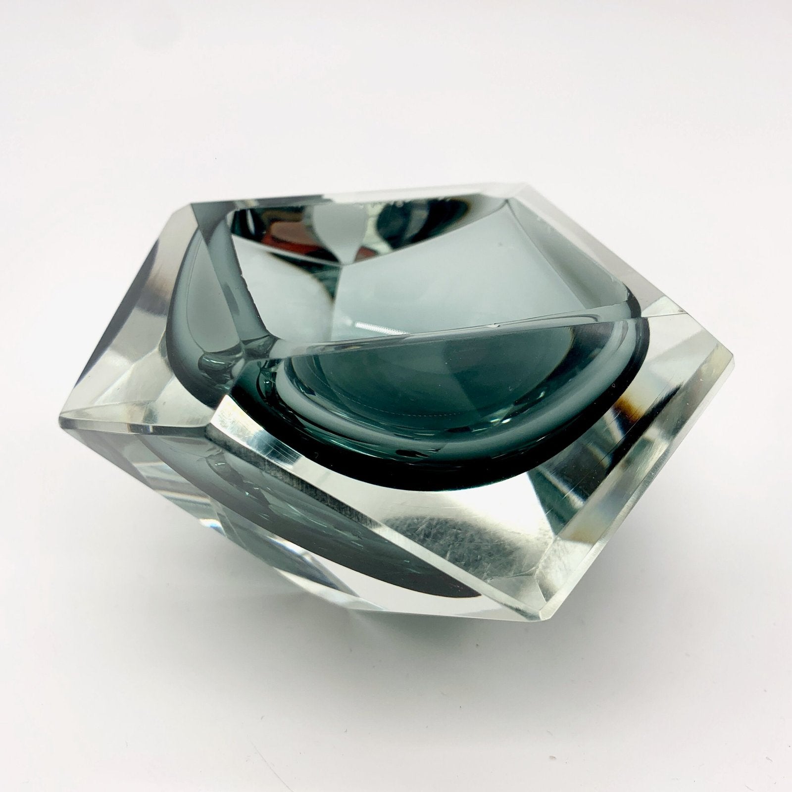 CENDRIER FORME DE DIAMAND, VERRE DE MURANO, 1960