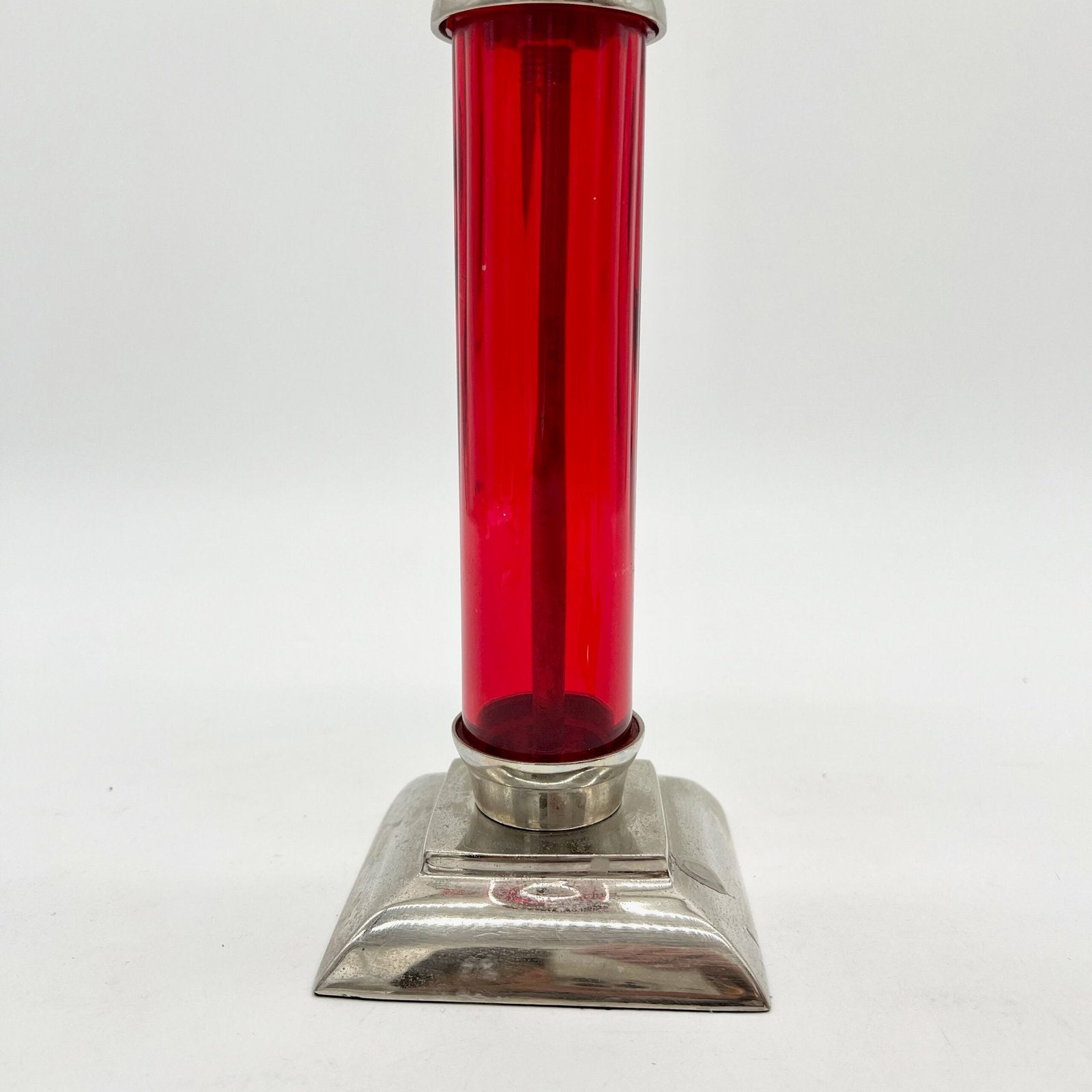 PAIRE DE BOUGEOIRS ROUGES POST BAUHAUS, 1930-50