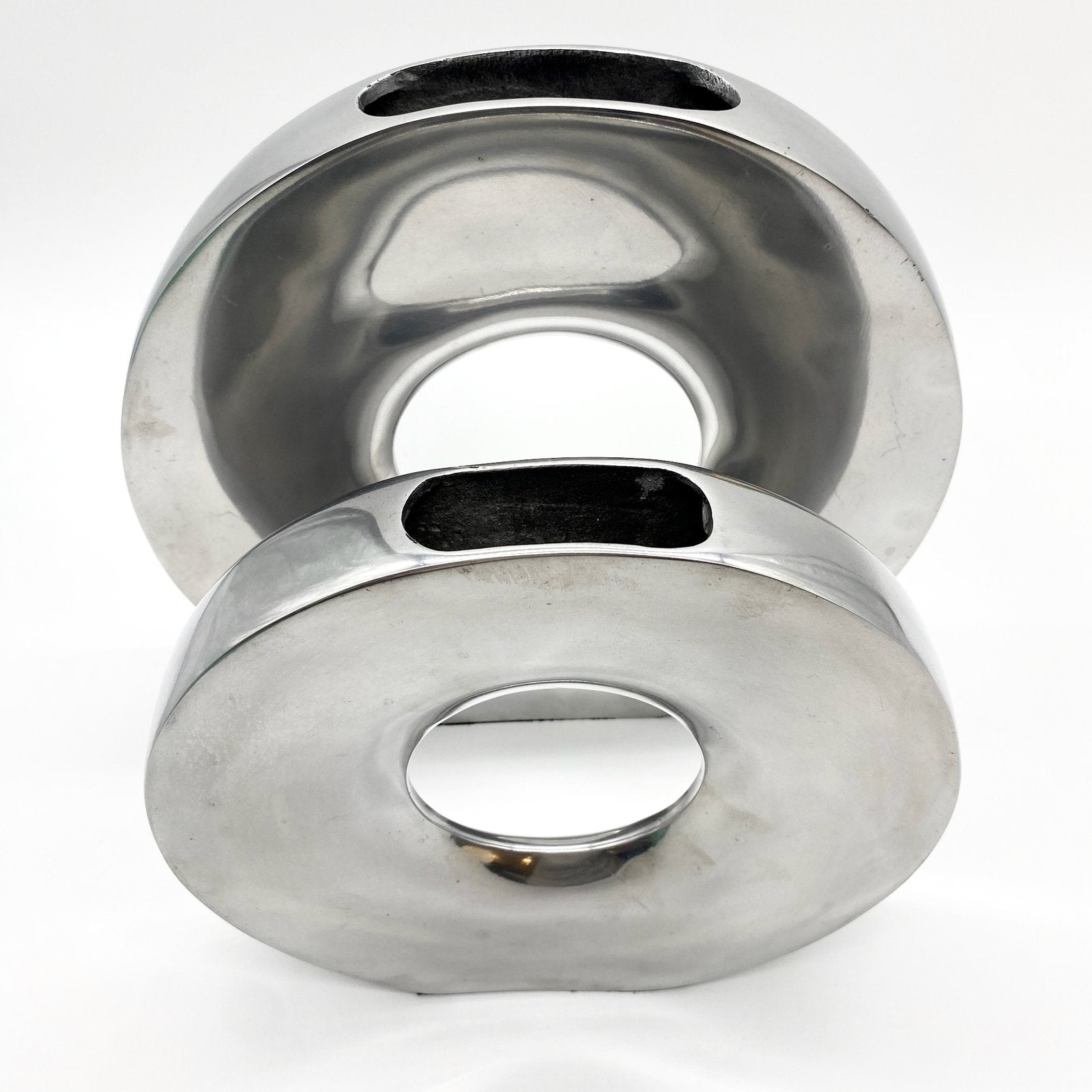 PAIRE DE VASES "DONUTS" / FONTE D’ALUMINIUM – 1970s ITALY