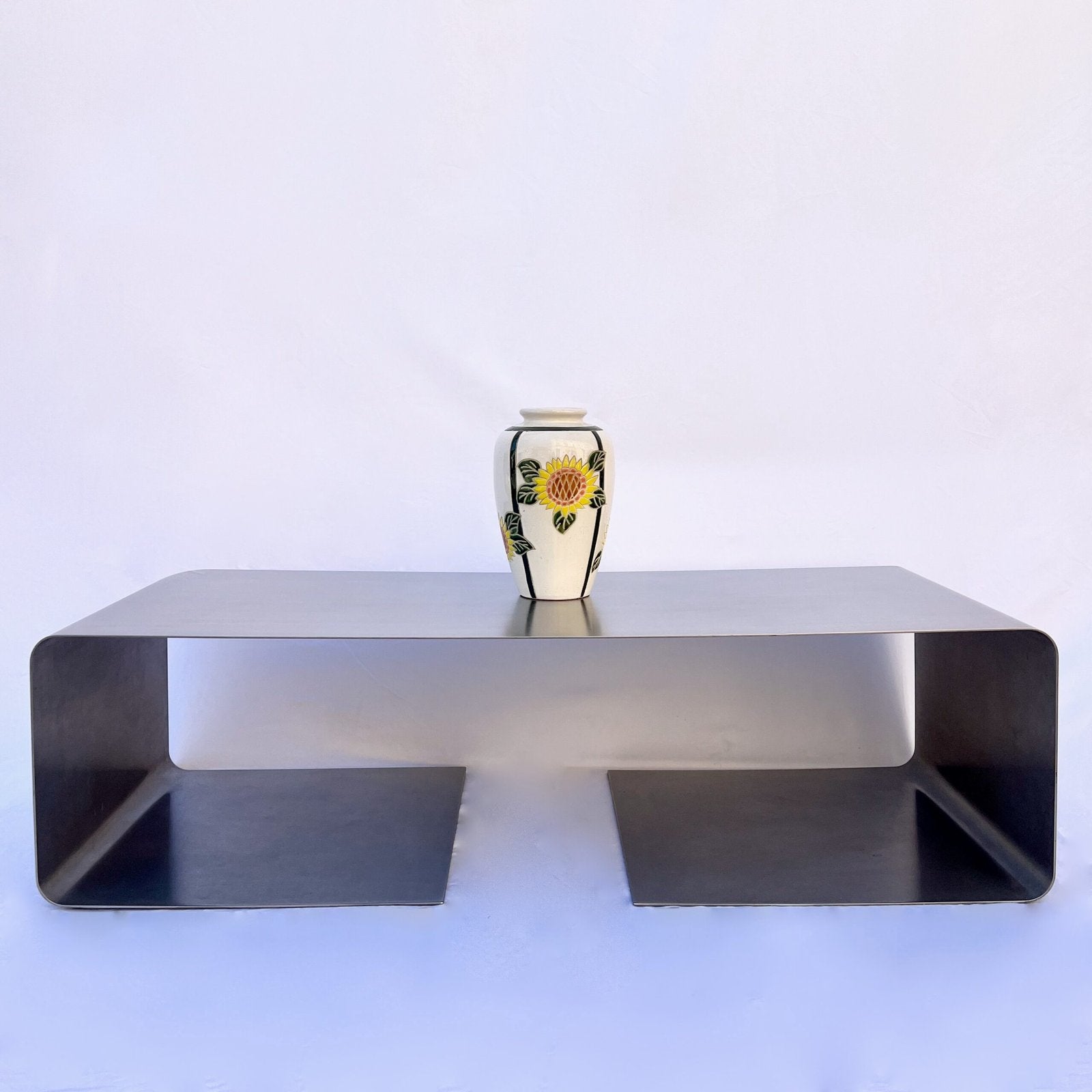 RECTANGULAR STAINLESS STEEL COFFEE TABLE, 1970S