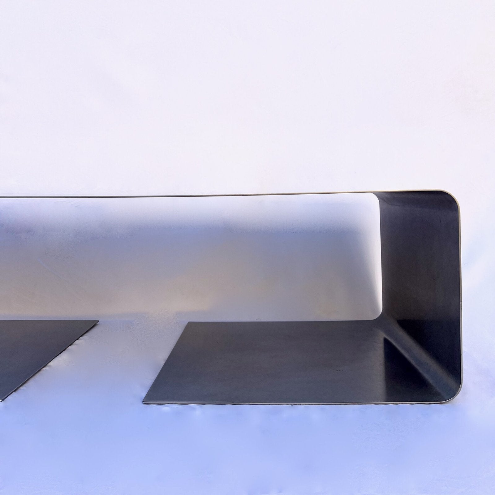 RECTANGULAR STAINLESS STEEL COFFEE TABLE, 1970S