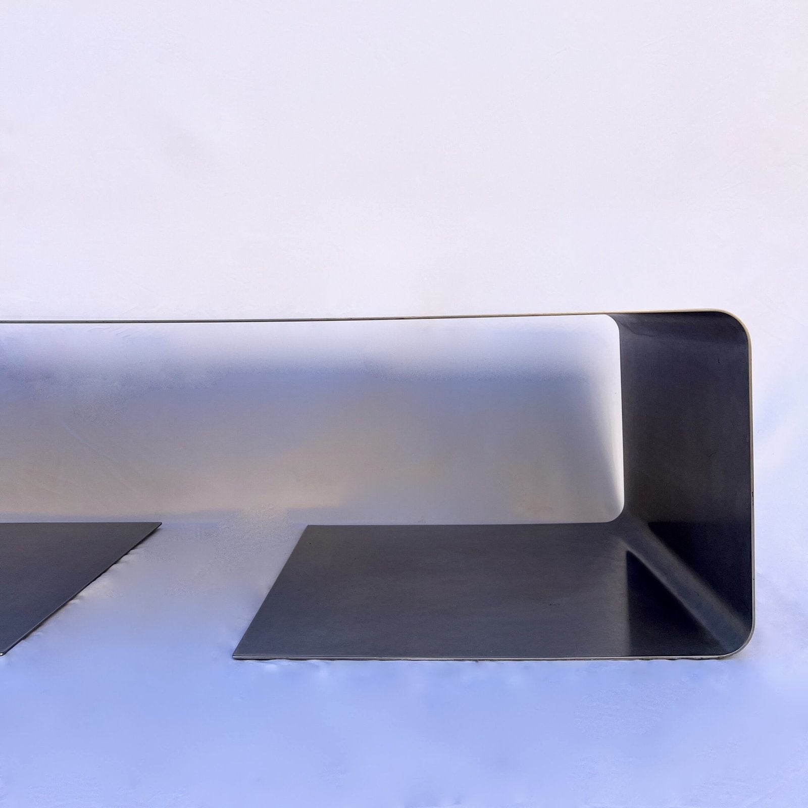 RECTANGULAR STAINLESS STEEL COFFEE TABLE, 1970S