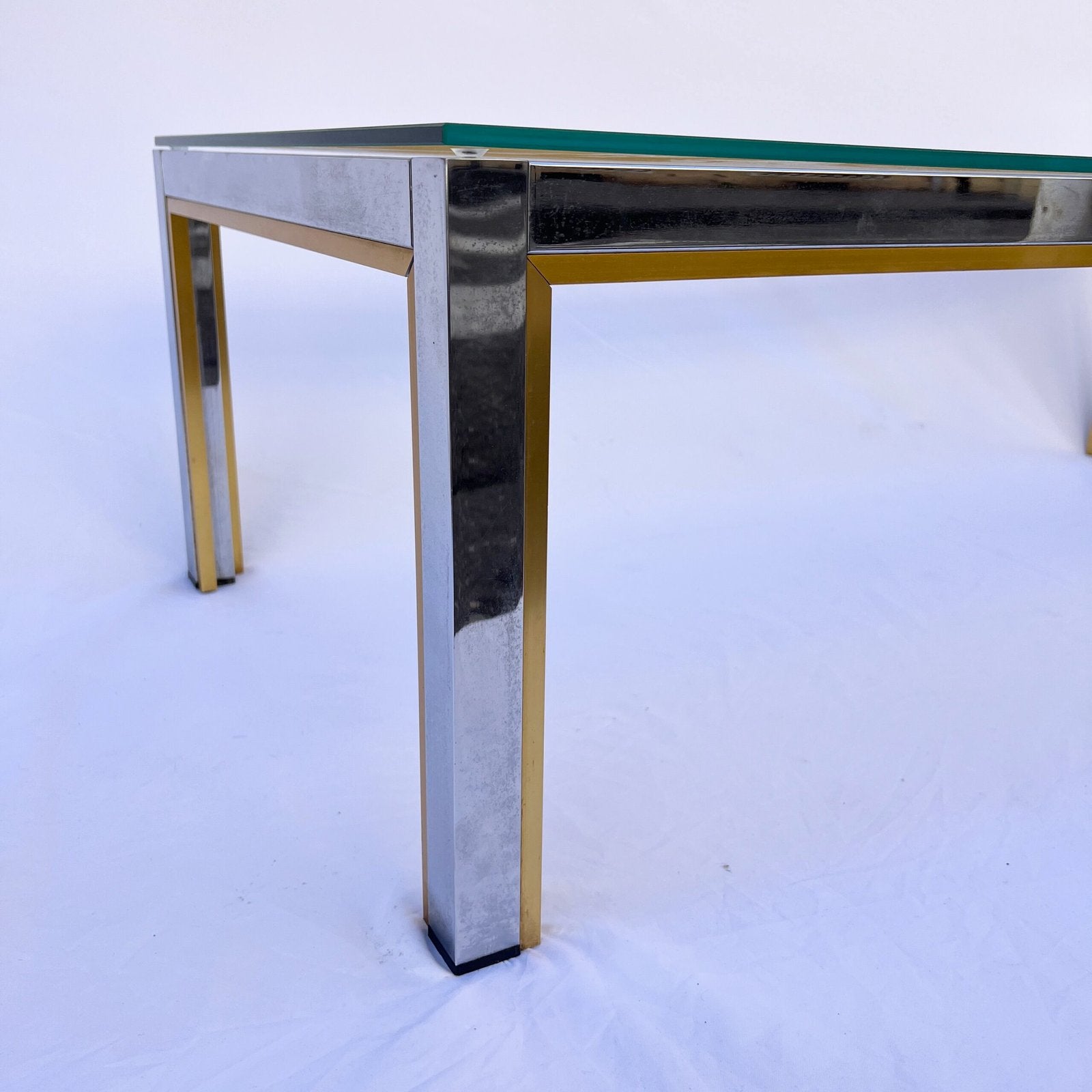 REGENCY CHROME AND GLASS COFFEE TABLE BY RENATO ZEVI, ITALY 1970