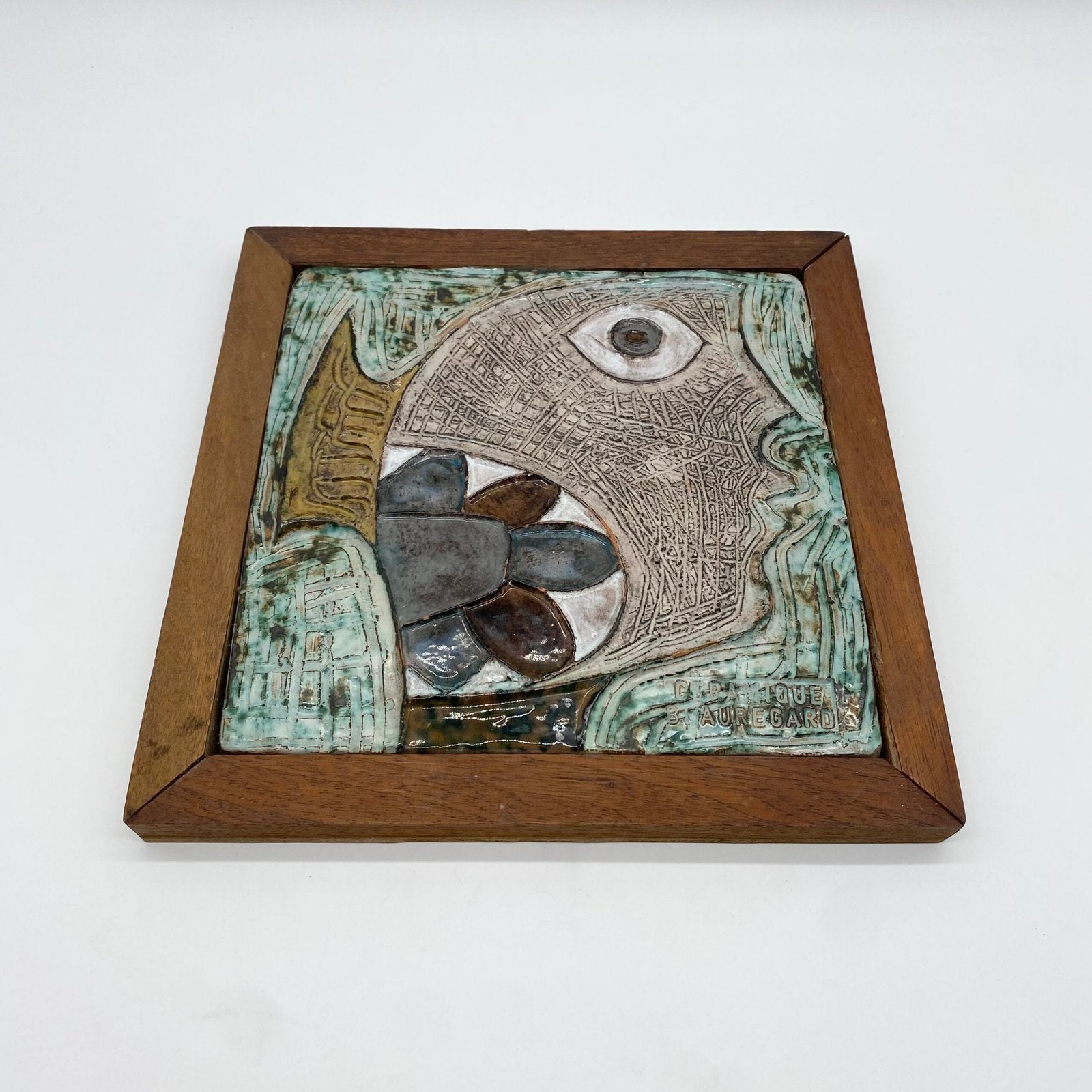 CÉRAMIQUE MURALE ANTHROPOMORPHE, "BEAUREGARD", 1960s