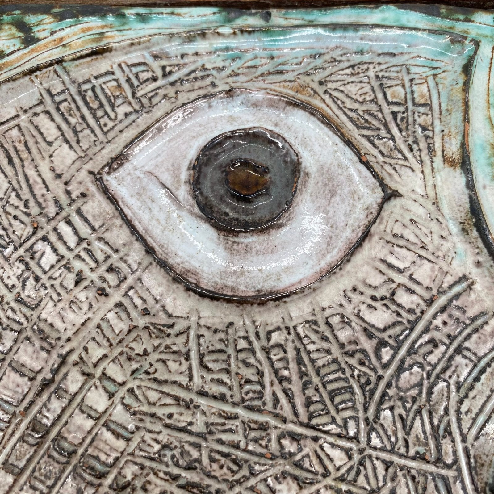 CÉRAMIQUE MURALE ANTHROPOMORPHE, "BEAUREGARD", 1960s