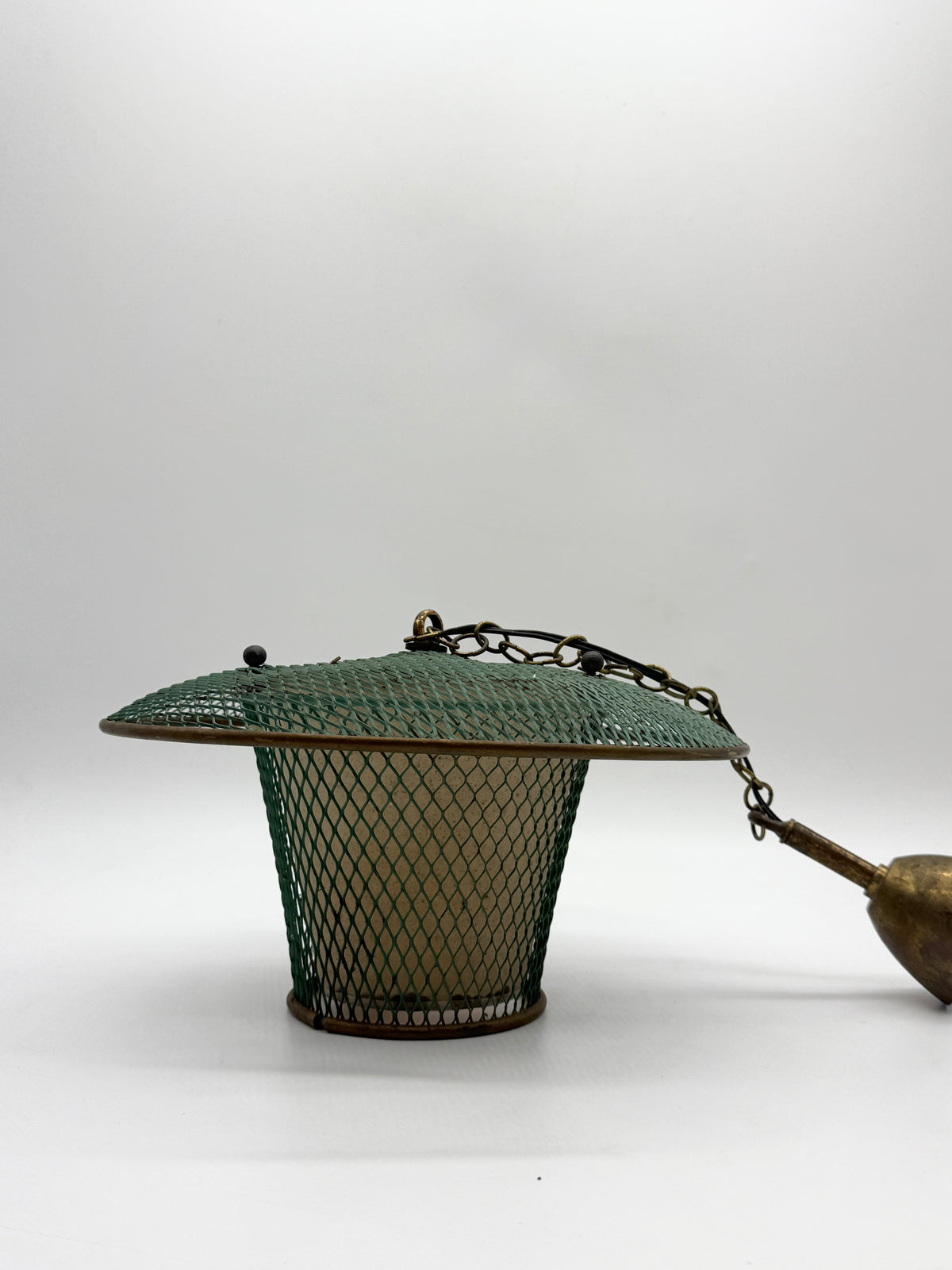 Suspension "Résille" en métal perforé, France 1950s