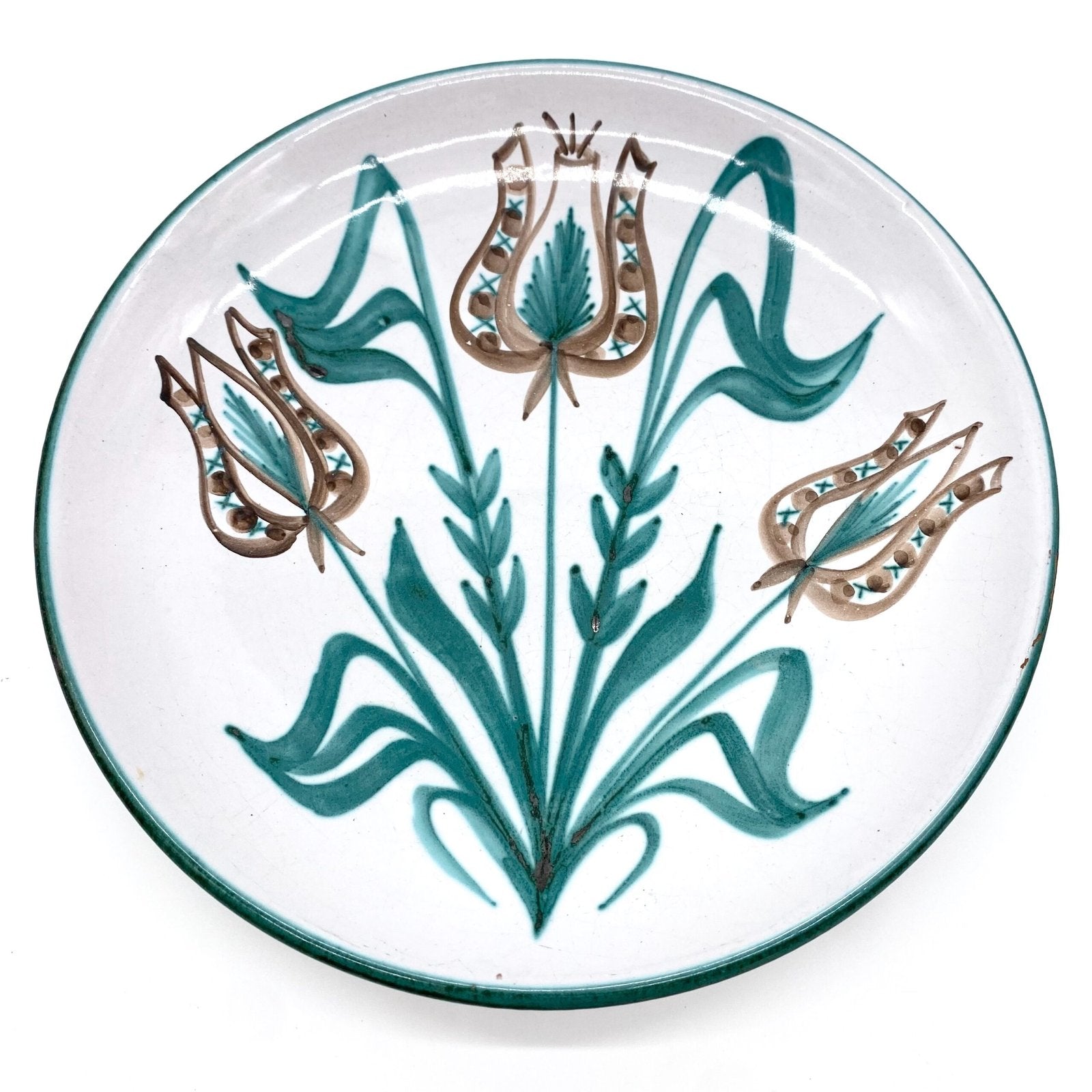 GRANDE ASSIETTE AU DÉCOR FLORAL - ROBERT PICAULT 1960