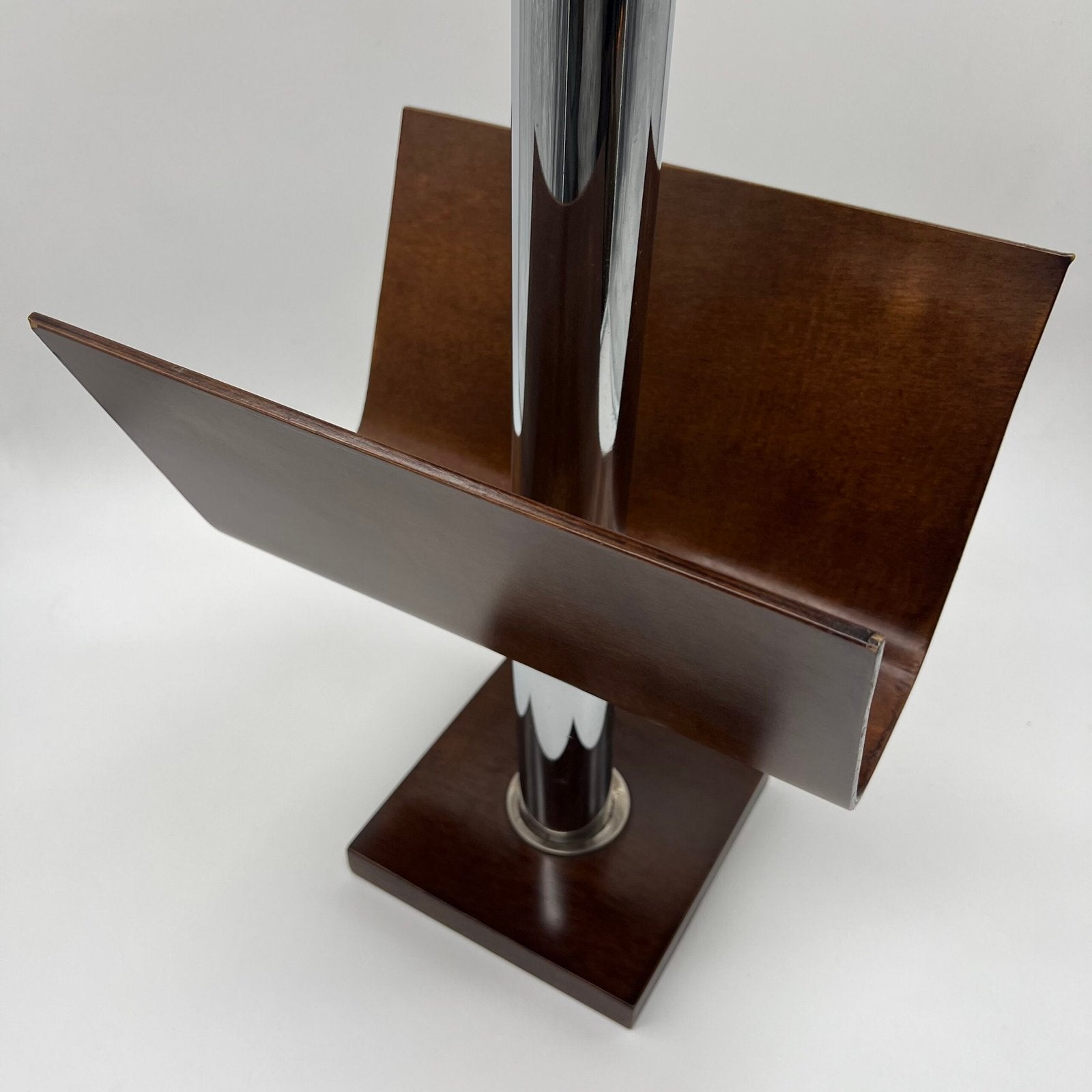 PORTE-REVUE "Servizio da fumo"  BOIS / MÉTAL — ITALY, 1970s