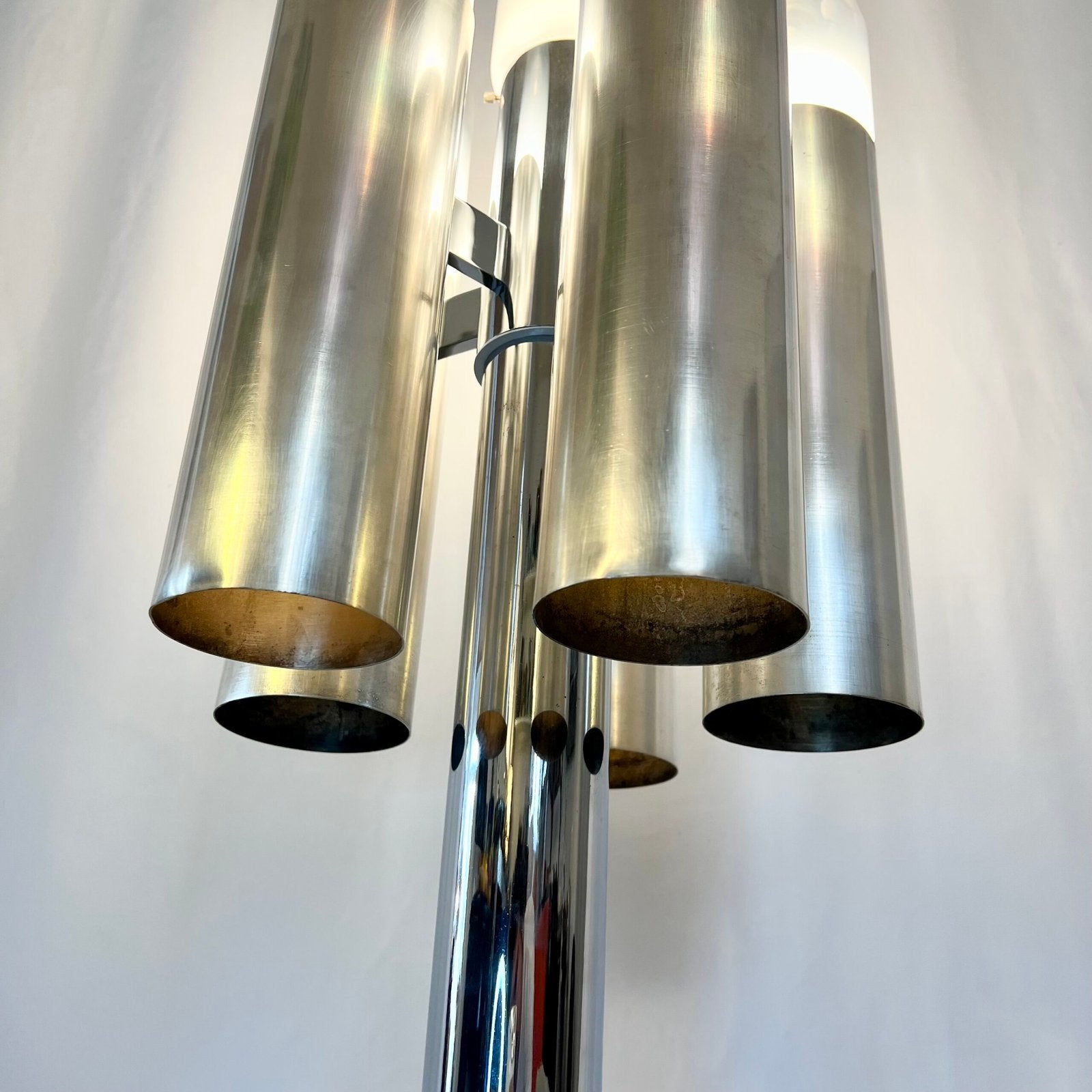 LAMPADAIRE "SPACE AGE" – ATTRIBUÉ À CARLO NASON, CHROME & MURANO, 1970s