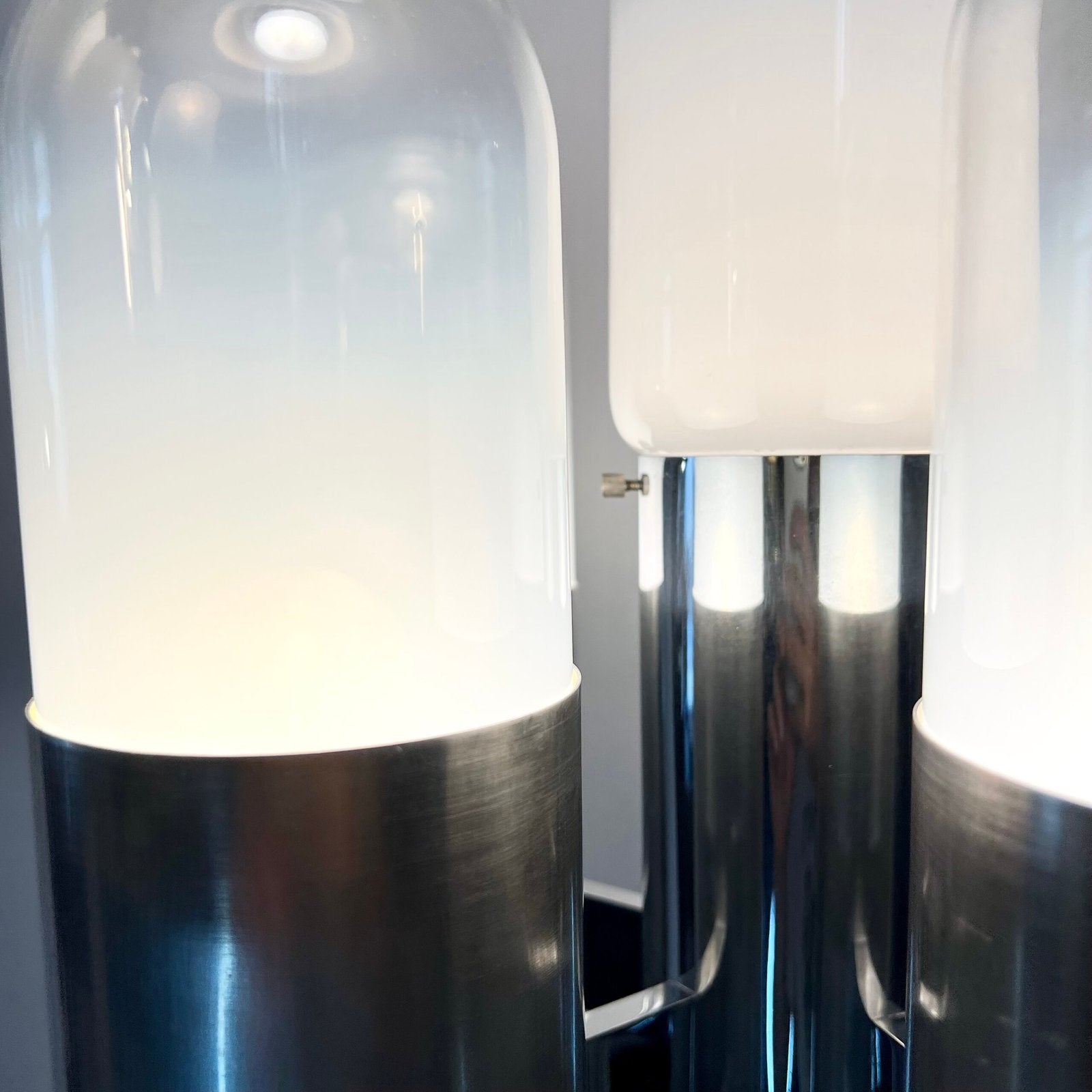 LAMPADAIRE "SPACE AGE" – ATTRIBUÉ À CARLO NASON, CHROME & MURANO, 1970s